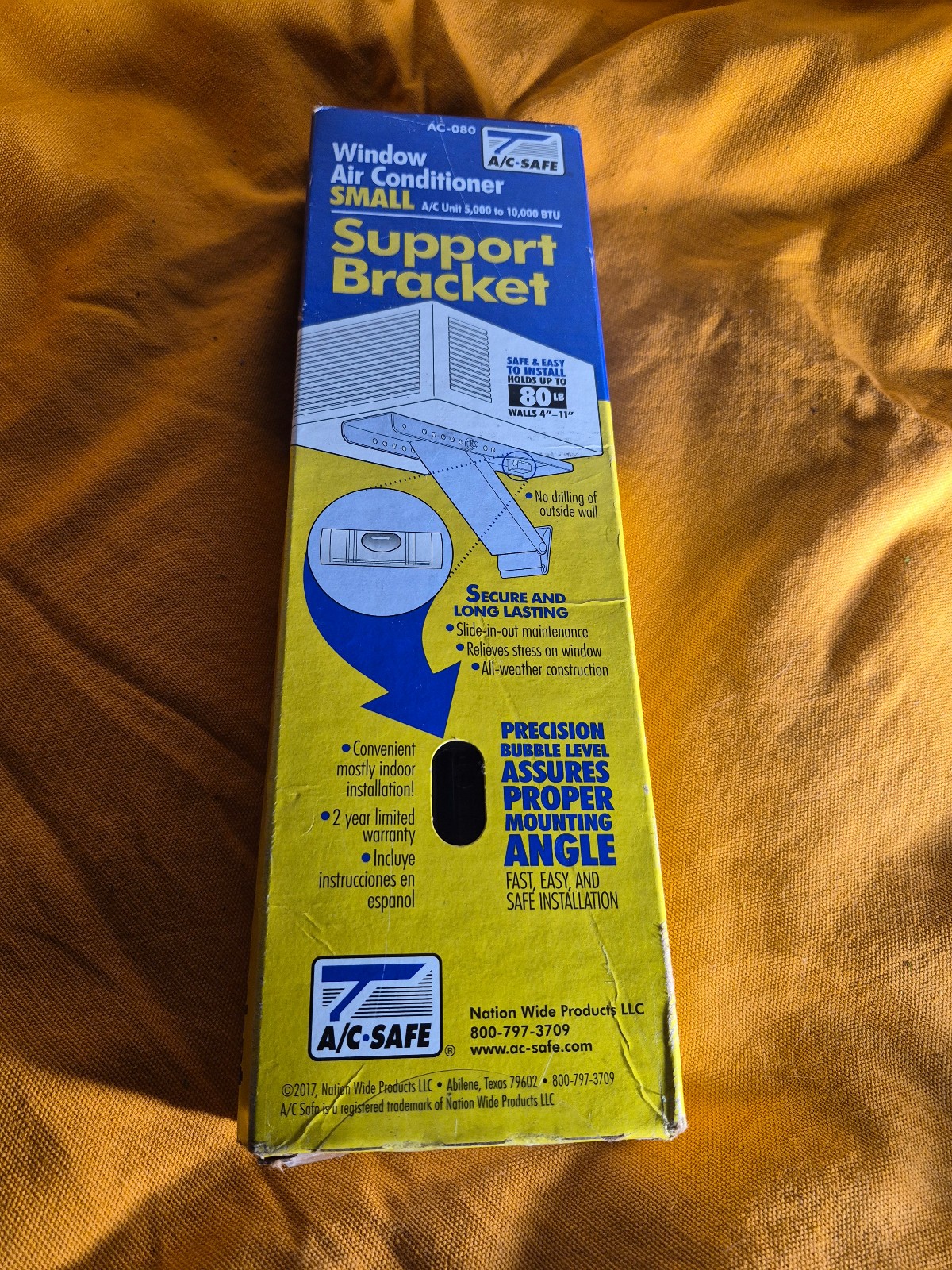 A/C Safe AC-080 Window Air Conditioner Support Bracket for Small Units to 80 lbs