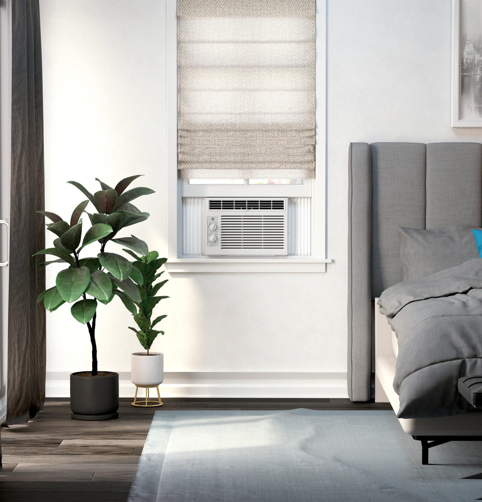 GE 5000 BTU Window Air Conditioner 115V Small Room 150 sq ft White
