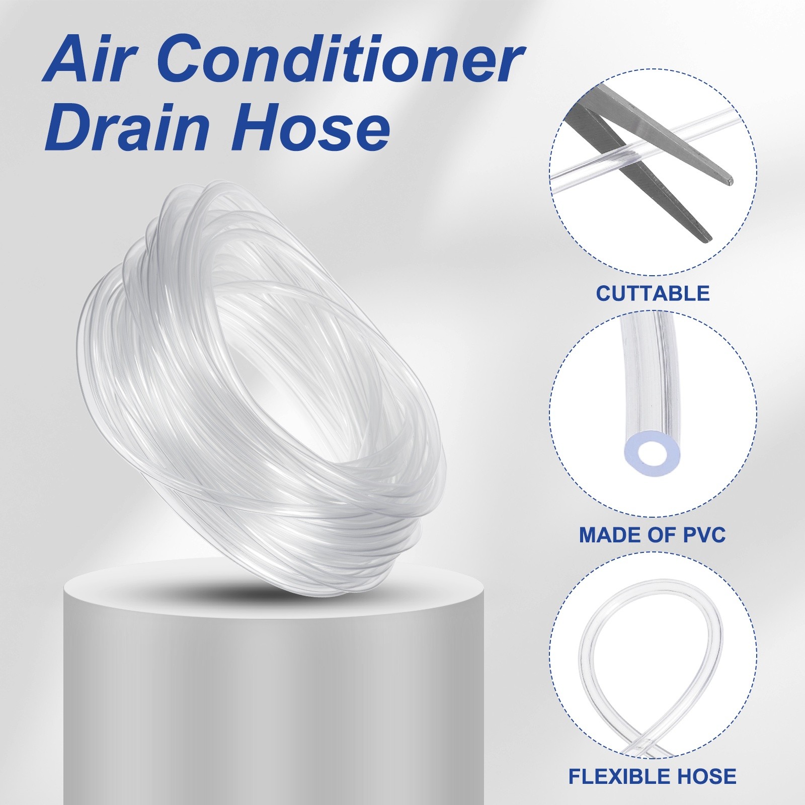 65.6Ft 1/4″ ID x 5/16″ OD Air Conditioning Exhaust Pipe for Universal AC