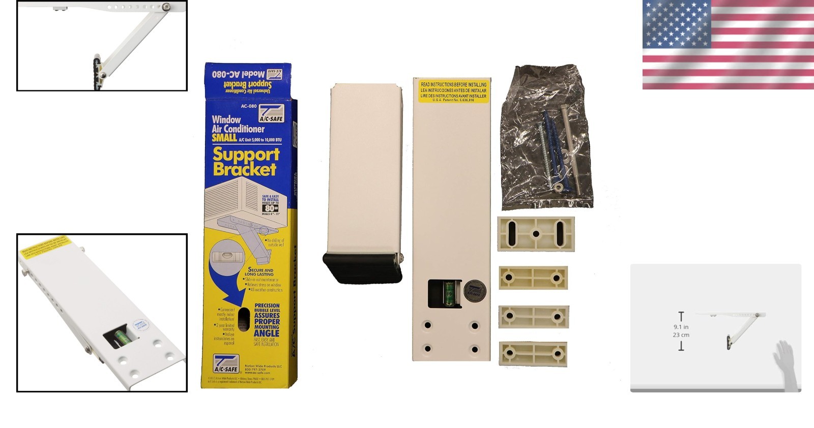 Secure Your AC Unit with A/C Safe Universal Window Support Bracket – 80 lbs Max