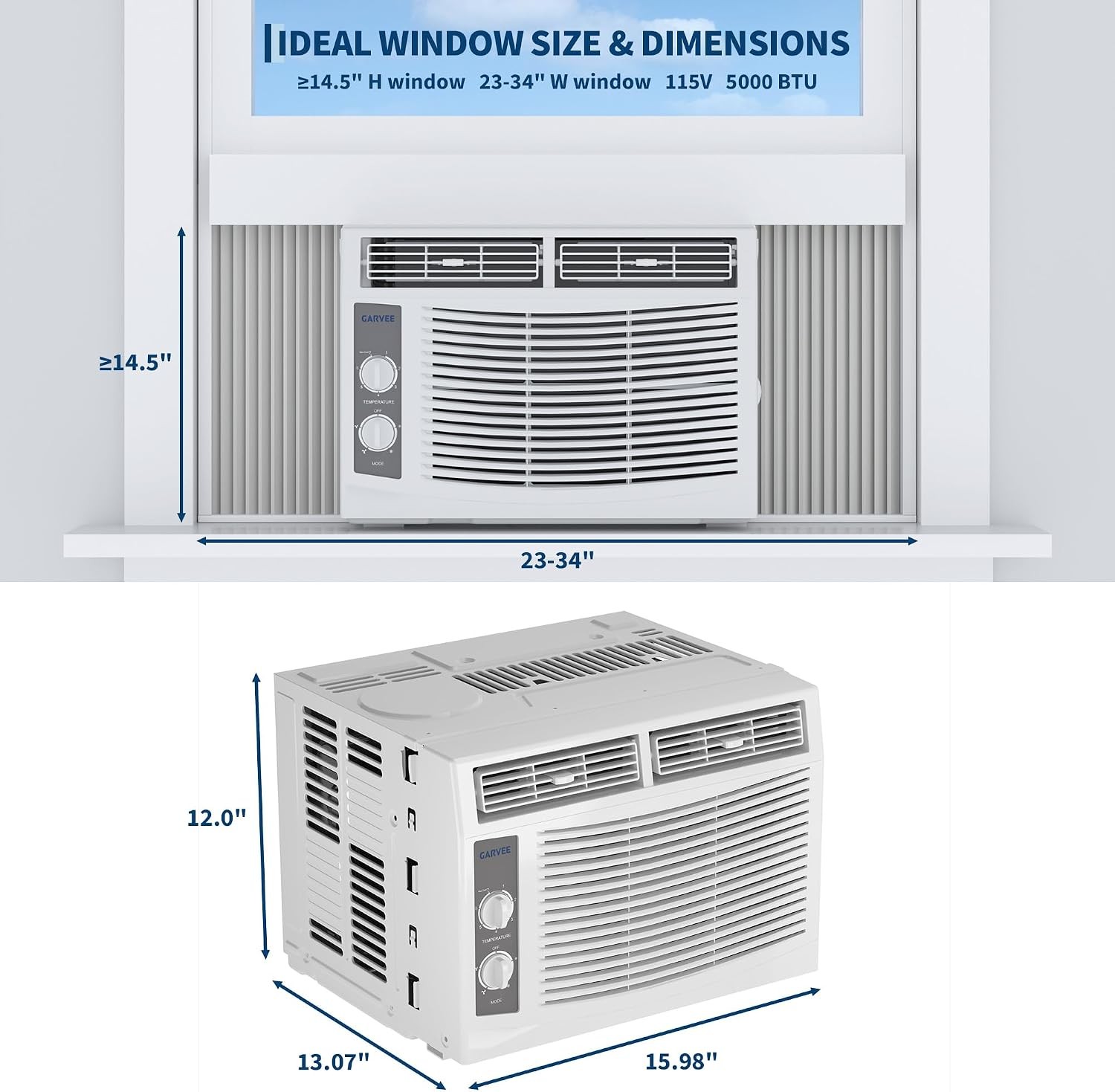 5000/6000/8000/12000/10000 BTU Window Air Conditioner, Remote Window AC Unit