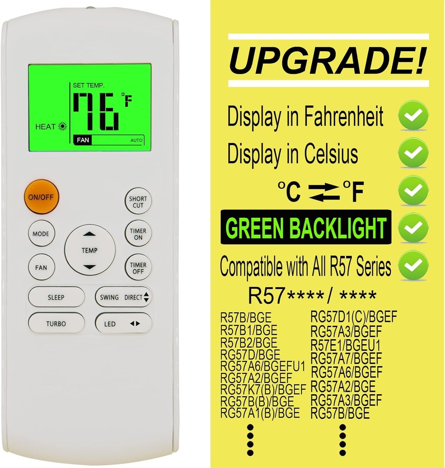 Replacement Remote Control for Midea MRCOOL FRIMEC Klimaire AC Air Conditione…
