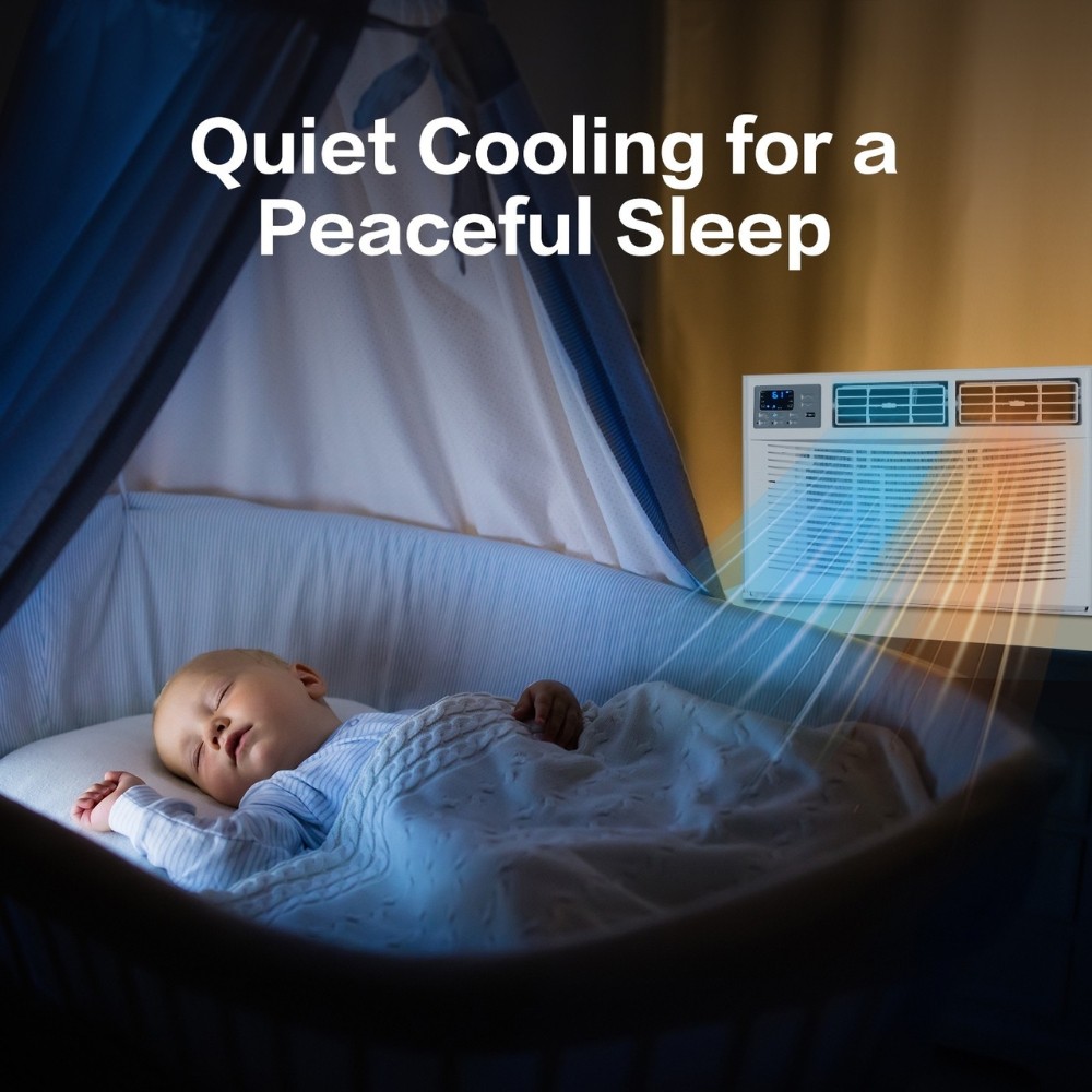 8,000 BTU AC Heat and Cool Window Air Conditioner With Wifi and Remote Control
