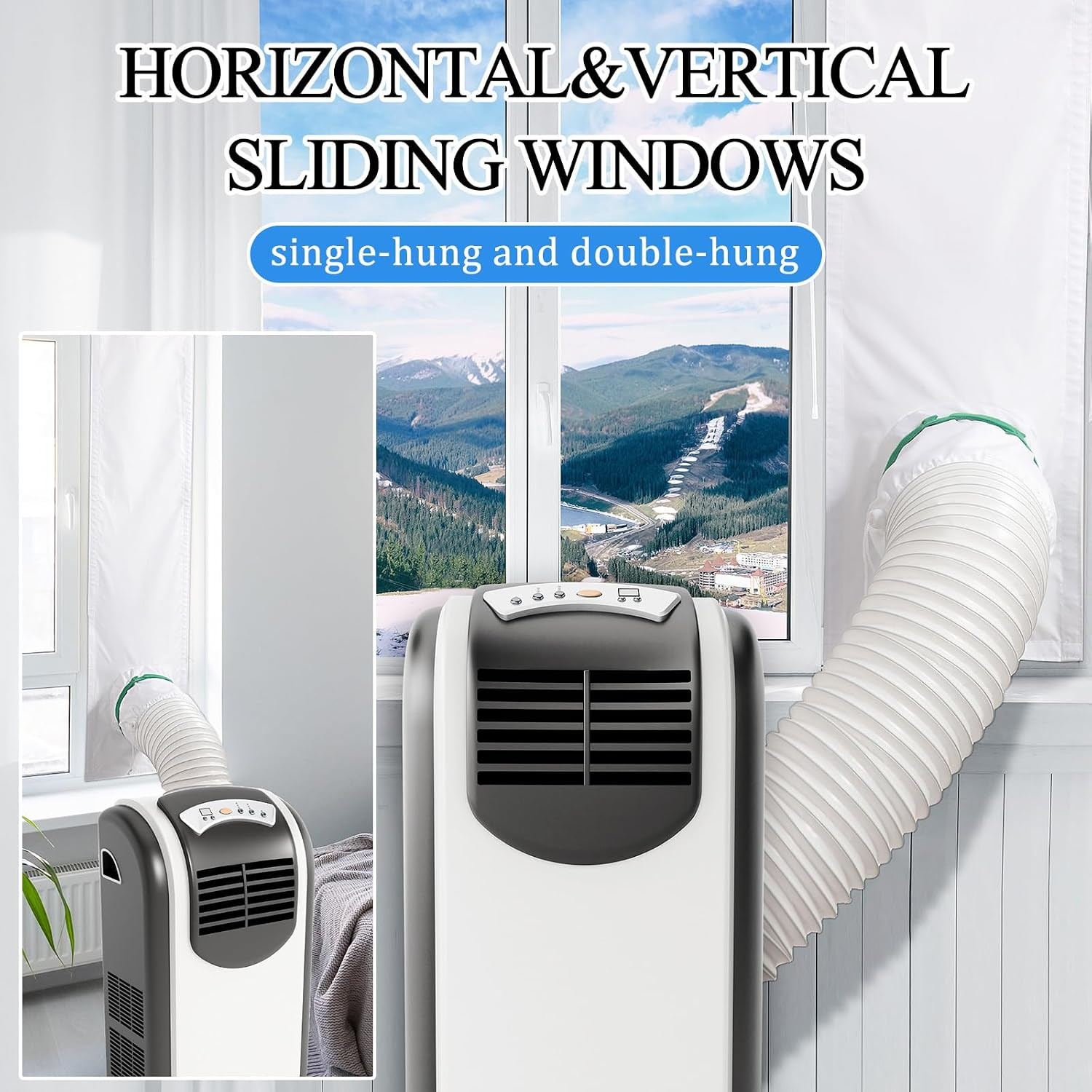 Portable Air Conditioner Window Vent Kit Include 10” X 40” -64”