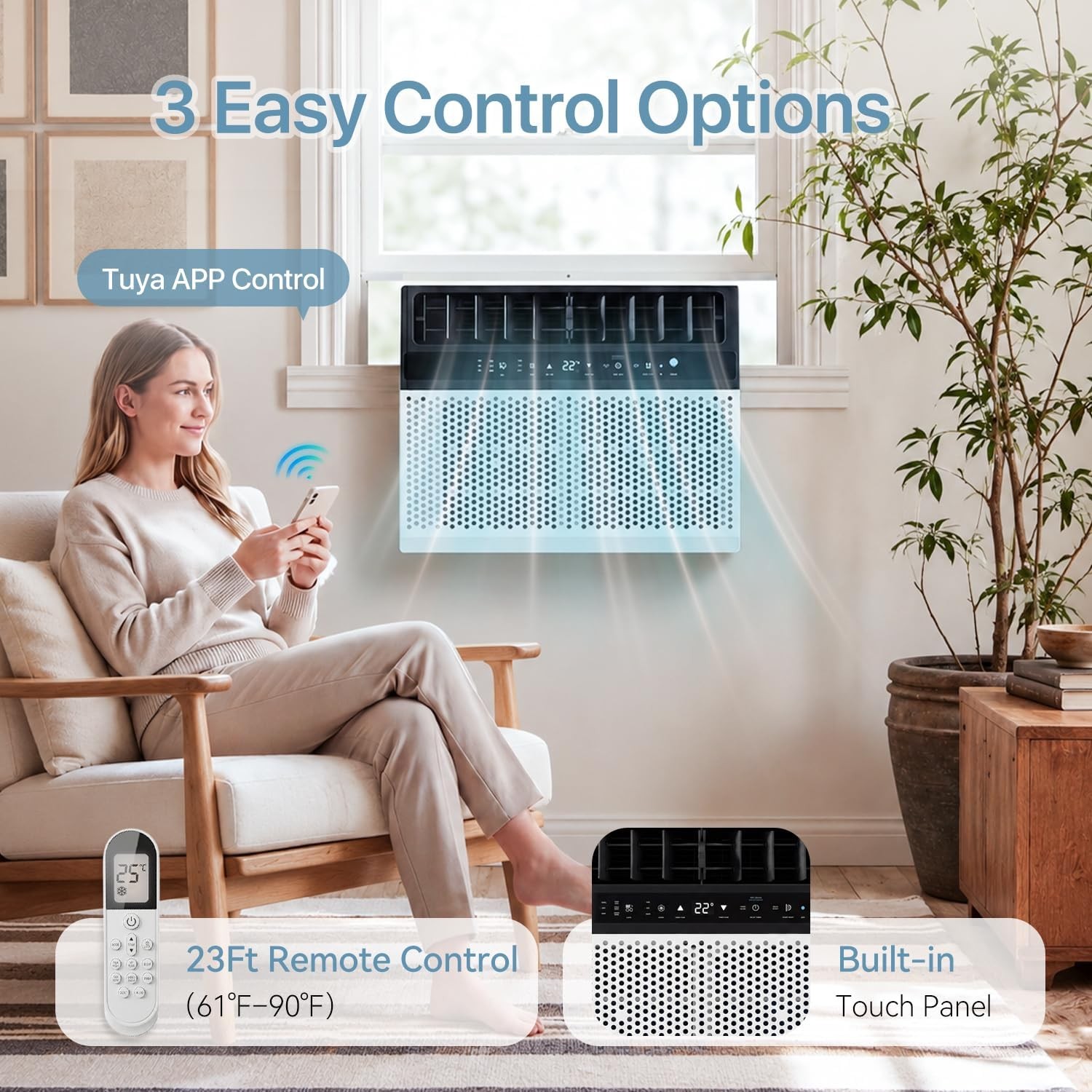10000BTU /12000BTU U-shaped 6-in-1 Window Air Conditioner Cools up to 450 sq.ft