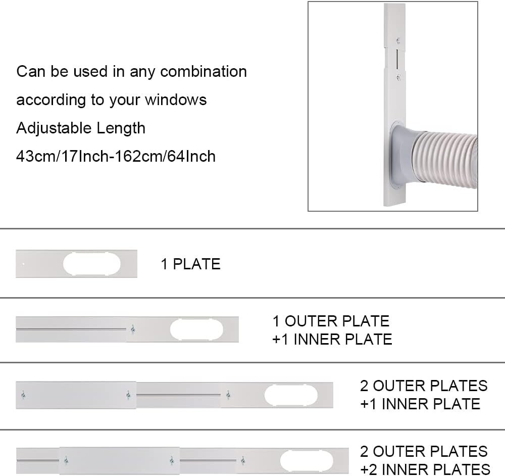 5.1” Diameter Portable A/C Window Seal & Exhaust Hose for Home & Office Cooling