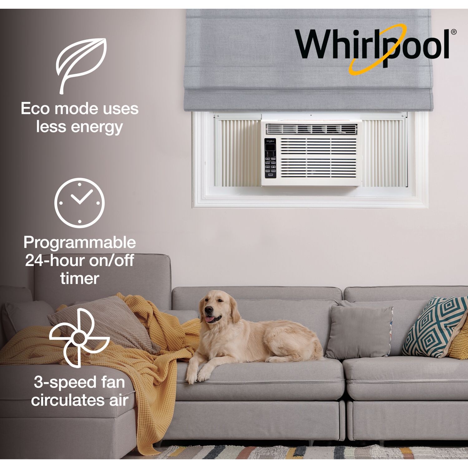 Whirlpool WHAW081CW Energy Star 8,000 BTU 115V Window Air Conditioner with