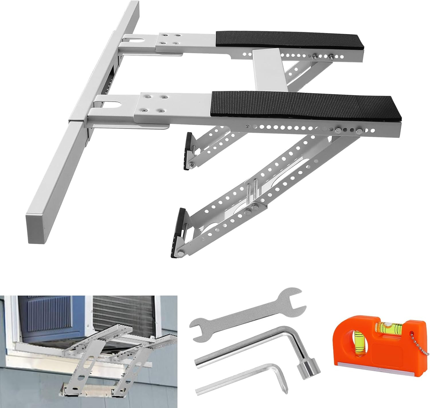 Heavy-Duty Adjustable No-Drill AC Bracket for 5000-24000 BTU Units