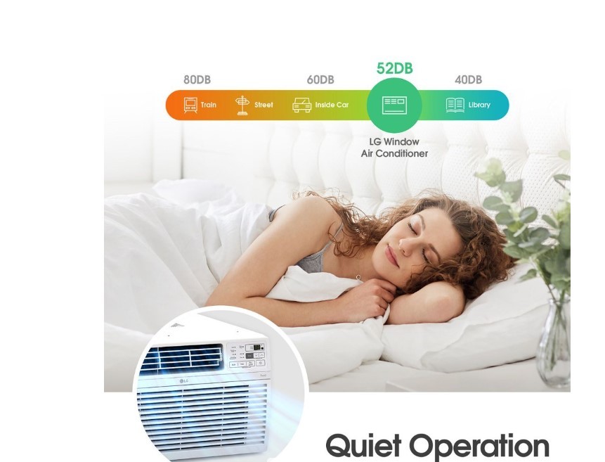 LG LW8024R 350 Sq. Ft. 8,000 BTU Window Air Conditioner With Remote, White