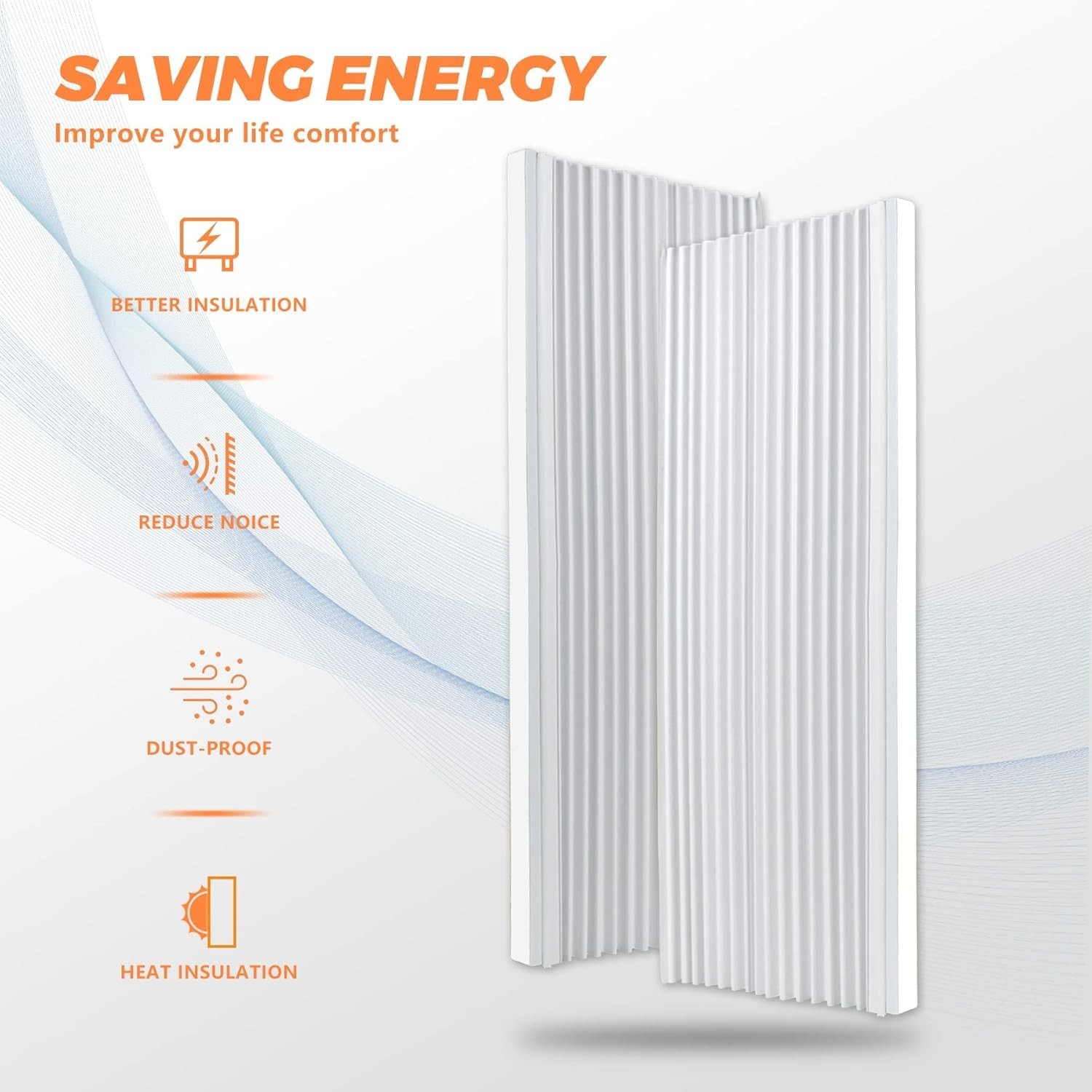 Window AC Insulation Side Panels – Easy Install, Double Layer Design