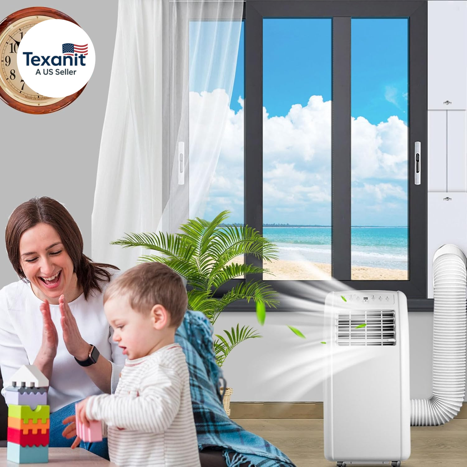 Portable Air Conditioner Window Vent Kit with 2-In-1 Coupler Fit for 5.0″/5.9” E