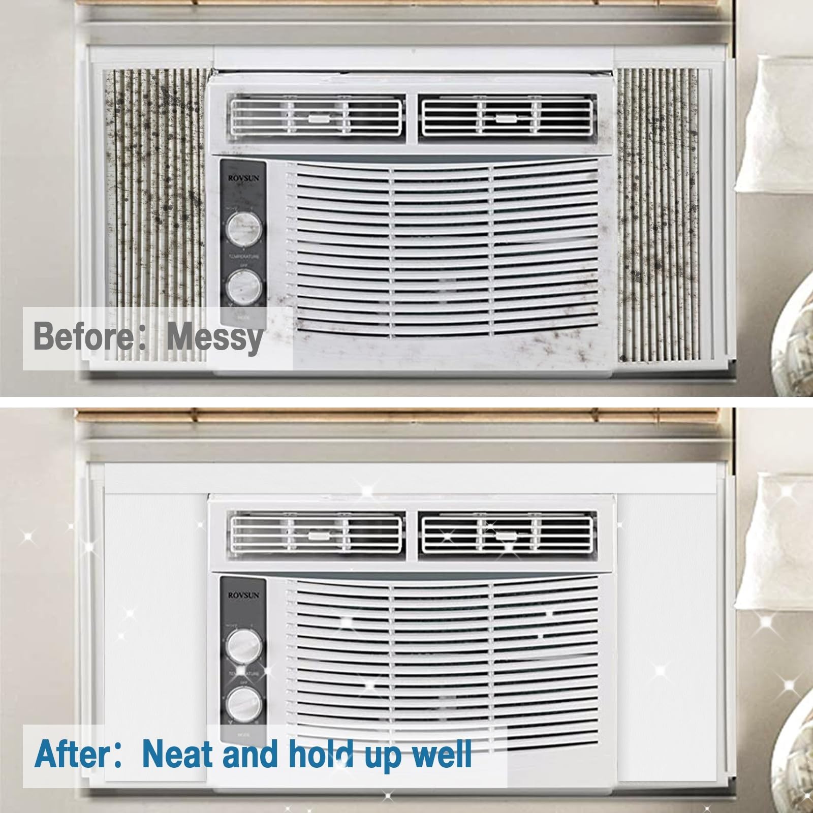 Air Conditioner Foam Insulation Window Kit – 2 Pack AC Side Panel Seal 17x9x7/8