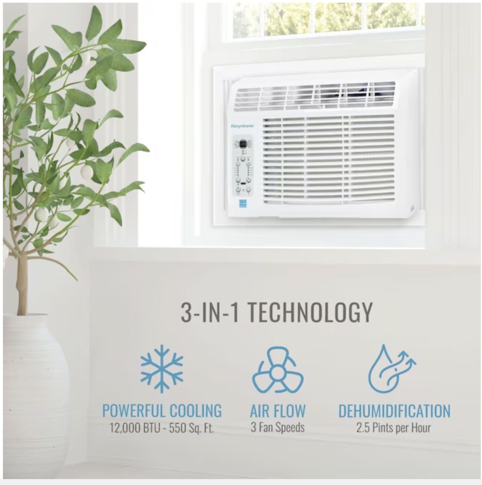 Keystone 550-sq ft Window Air Conditioner