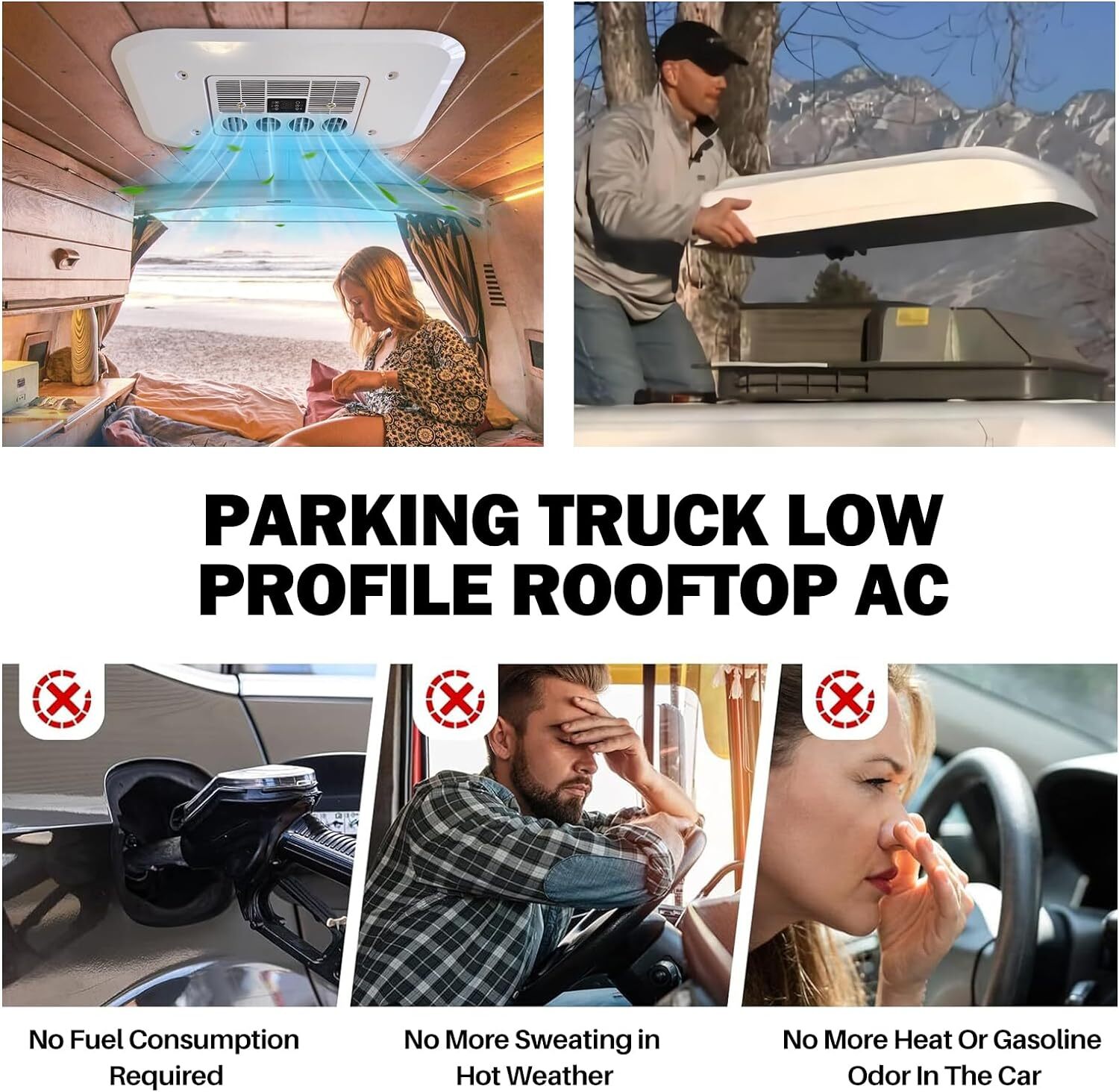12V Rooftop Air Conditioner AC Kit for RV Motorhome Caravan Bus Heat & Cool