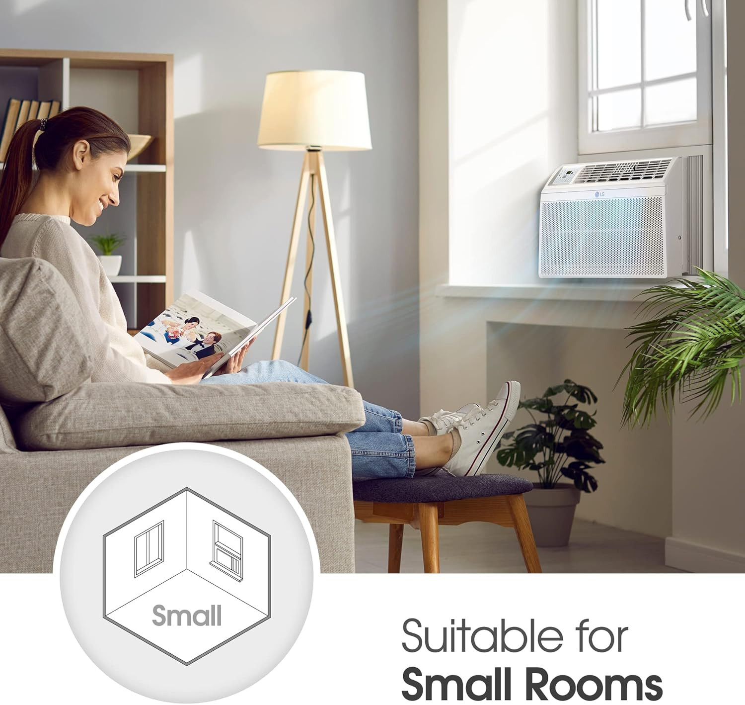 LG 5800 BTU Window Air Conditioners [2023 New] Remote Control Ultra-Quiet Compac