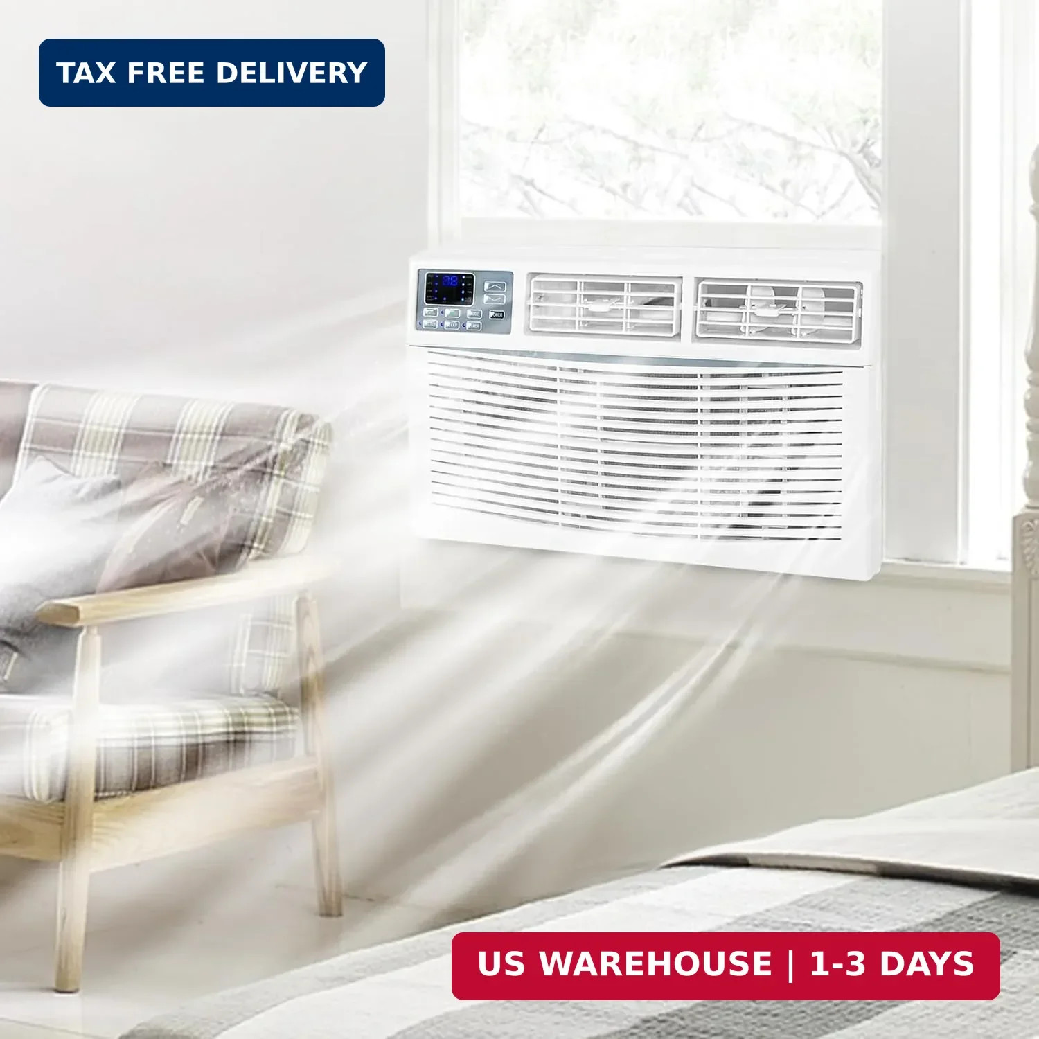 8000 BTU WiFi Window Air Conditioner Smart AC Unit Remote 350Sqft Kit