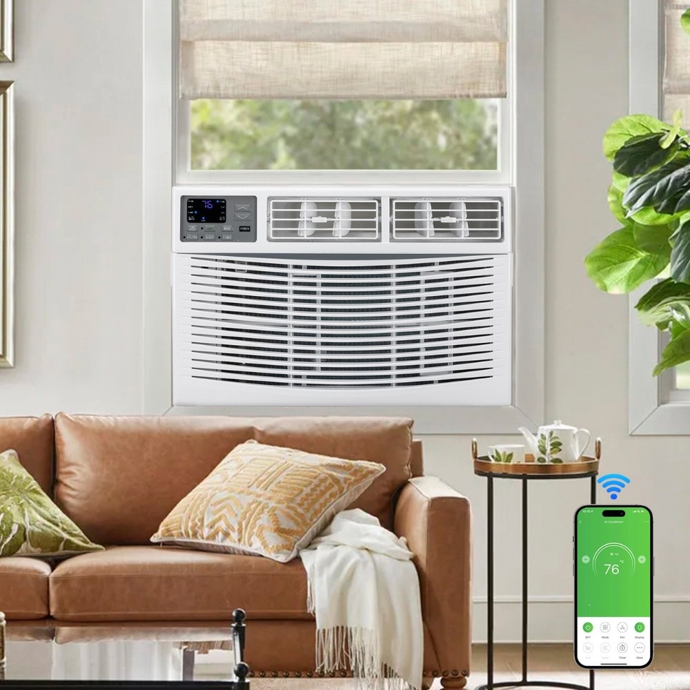 8,000 BTU Window Air Conditioner & Dehumidifier, Fan w/Timer, Sleep Mode Wifi