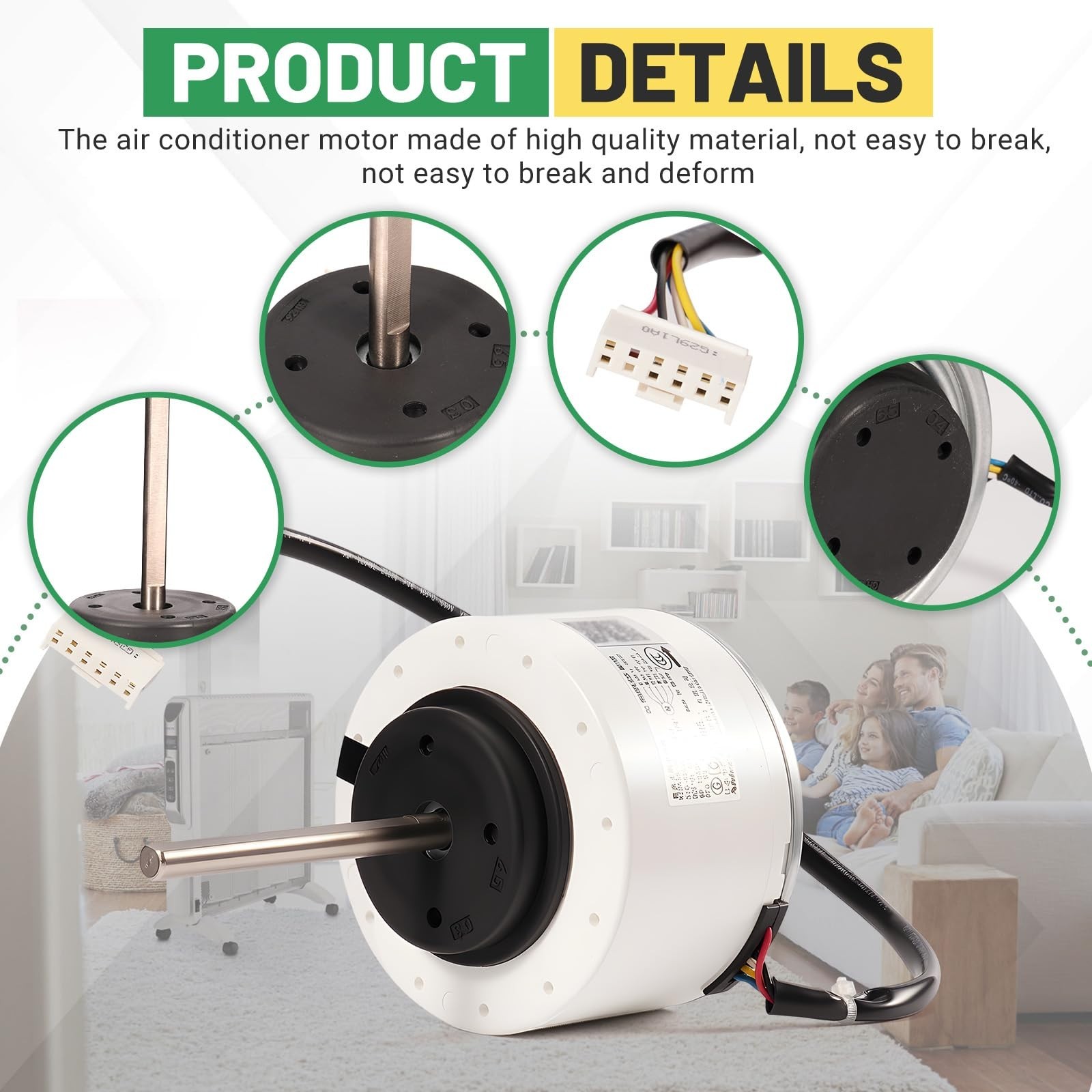 DC Brushless Fan Motor 58W 8P 1350r/min for Mini-Split Inverter AC – 5 Wires