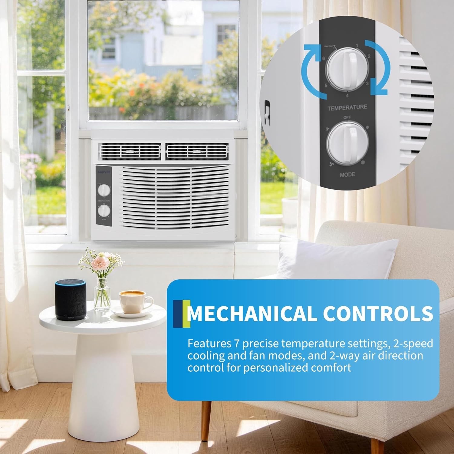 5000 BTU Window Air Conditioner, Small Window AC Unit with Fan Function, Reus…
