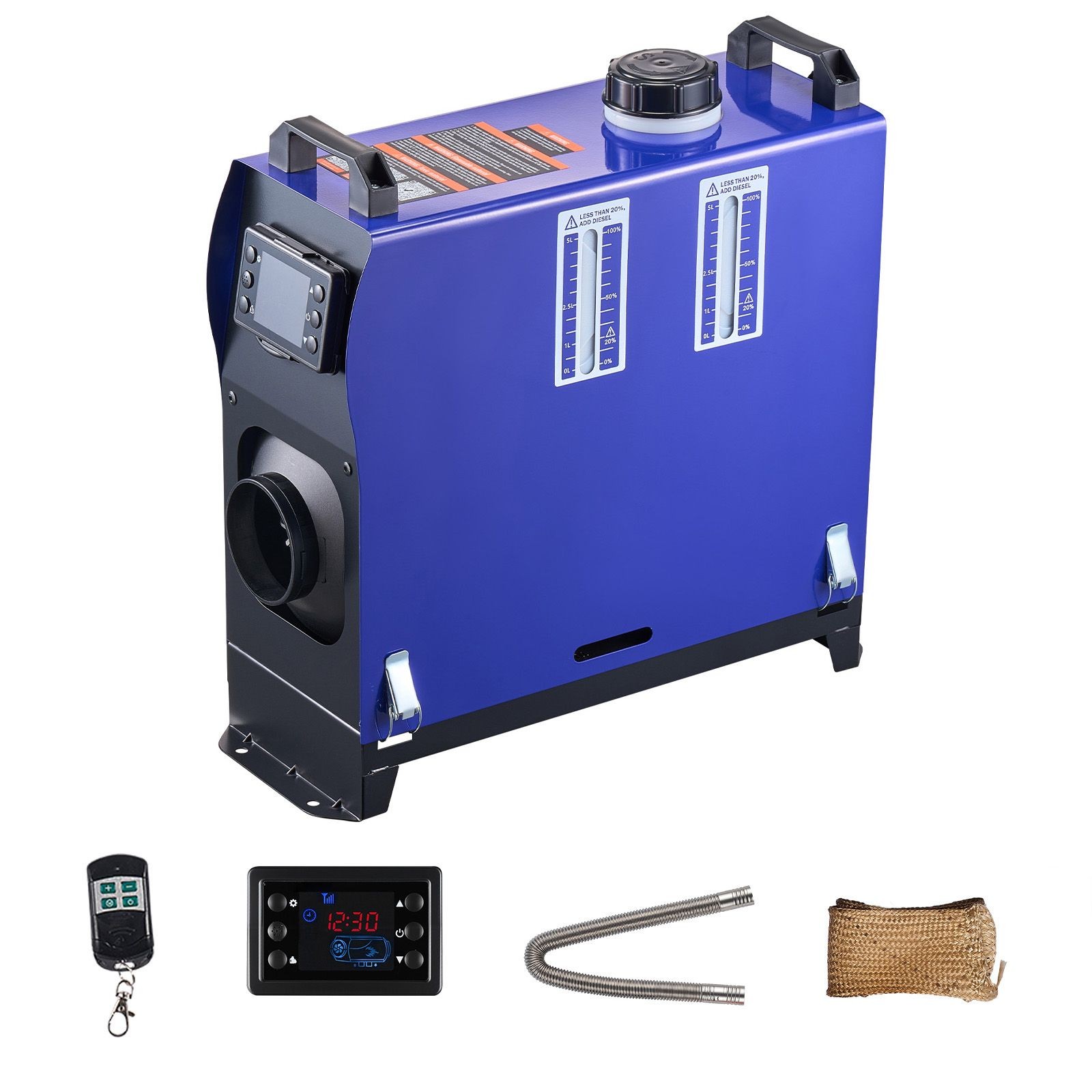 8KW 12V/ 24V Portable Diesel Air Heater with Remote, LCD Screen, 1.3 Gal Tank
