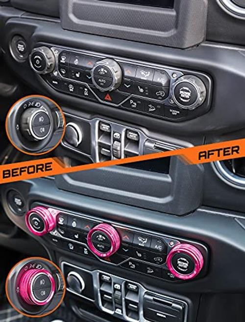 HVAC Climate Control Panel Knob Trim Kit & Light Control Switch Cover, Air