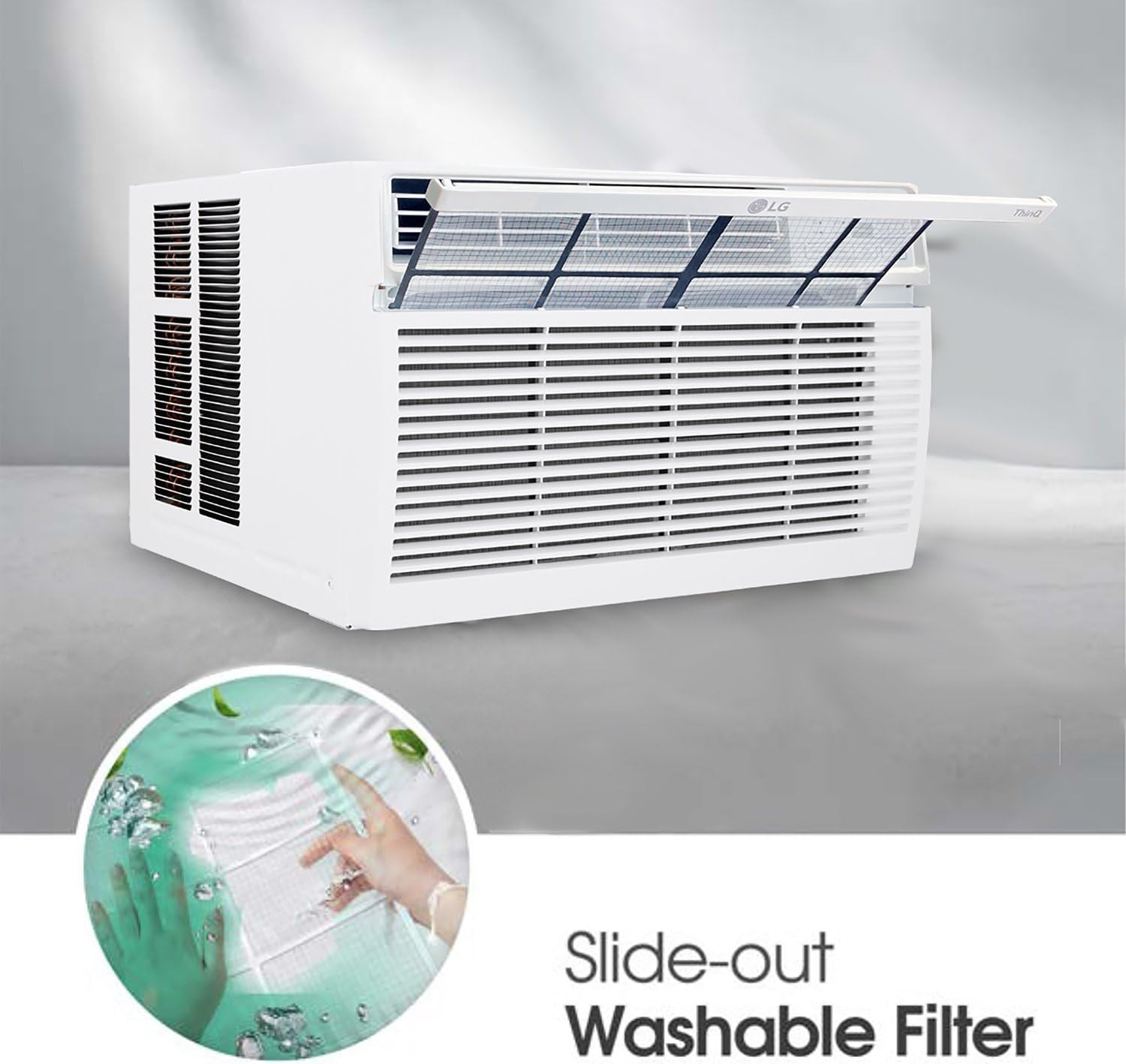 LG 8,000 Window Air Conditioner, 115V, 350 Sq.Ft. (14′ X 25′ Room Size), Quiet O