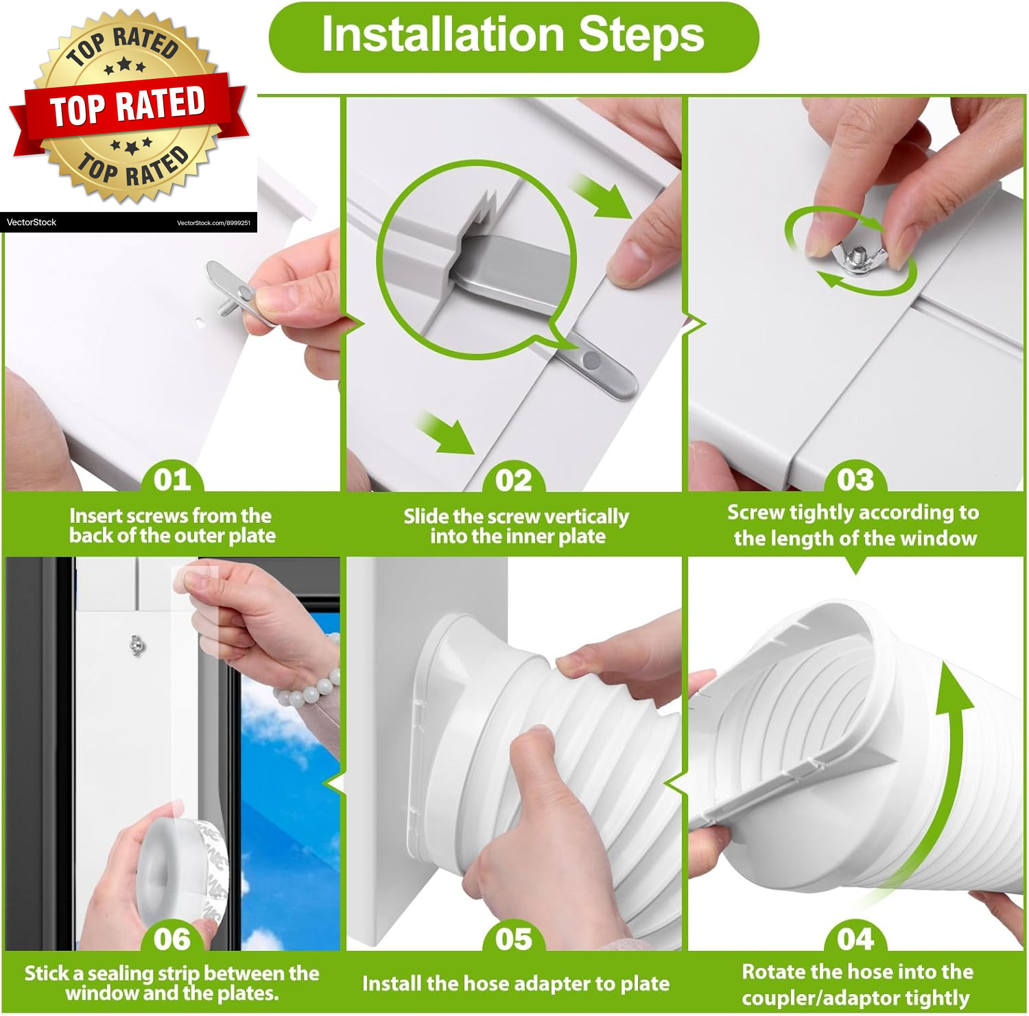 Upgrade Portable Ac Window Vent Kit,Ac Window Seal Kit,Portable Air Conditioner