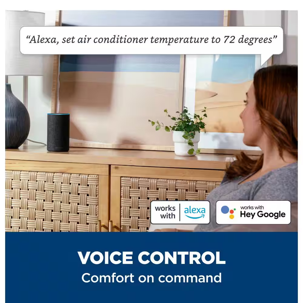 8,000 BTU Smart Window Air Conditioner for 350 Sq. Ft. in White with Wi-Fi and R