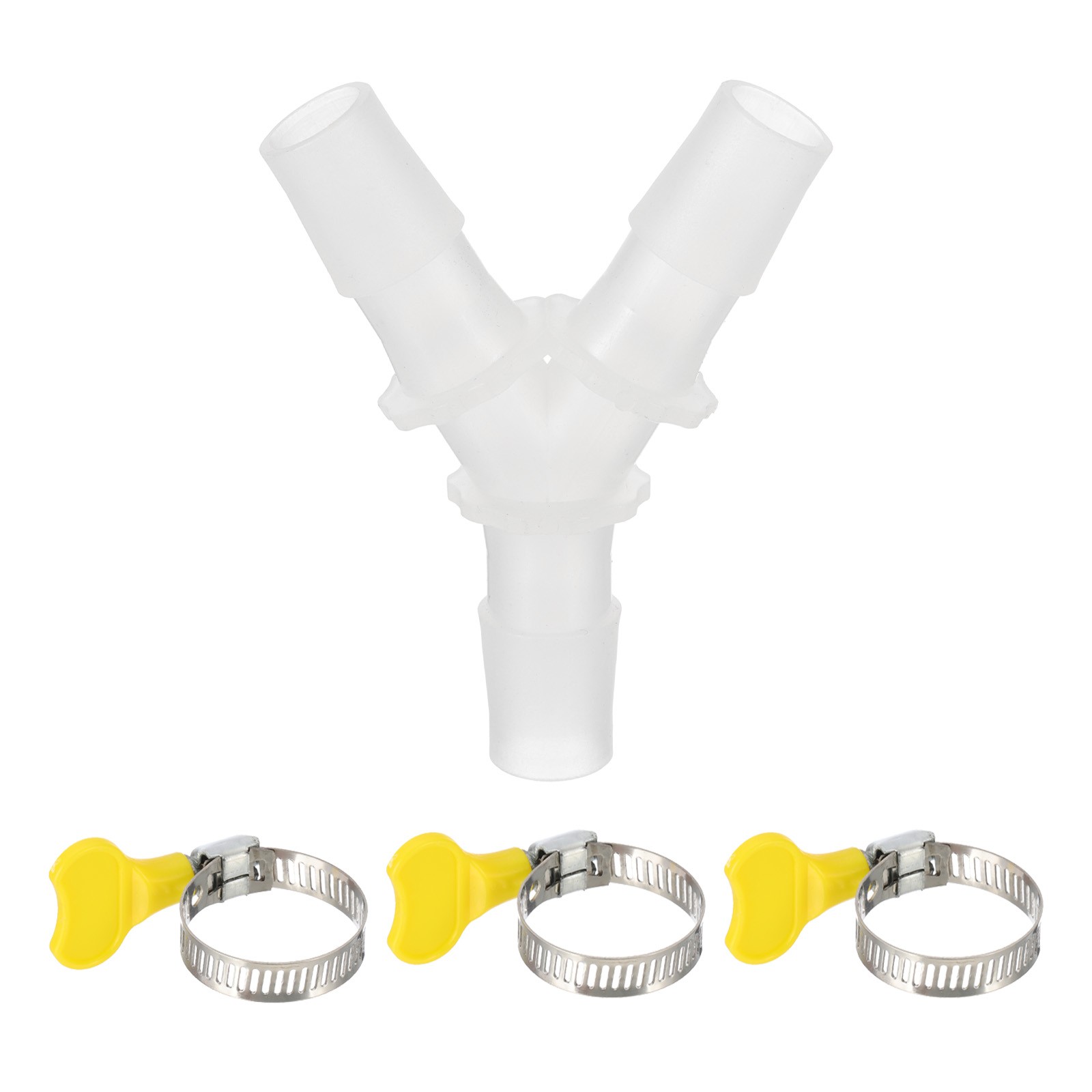 3-Way Drain Hose Connector Y Adapter with 3 Hose Clamps for 12.5-15.5mm Hose