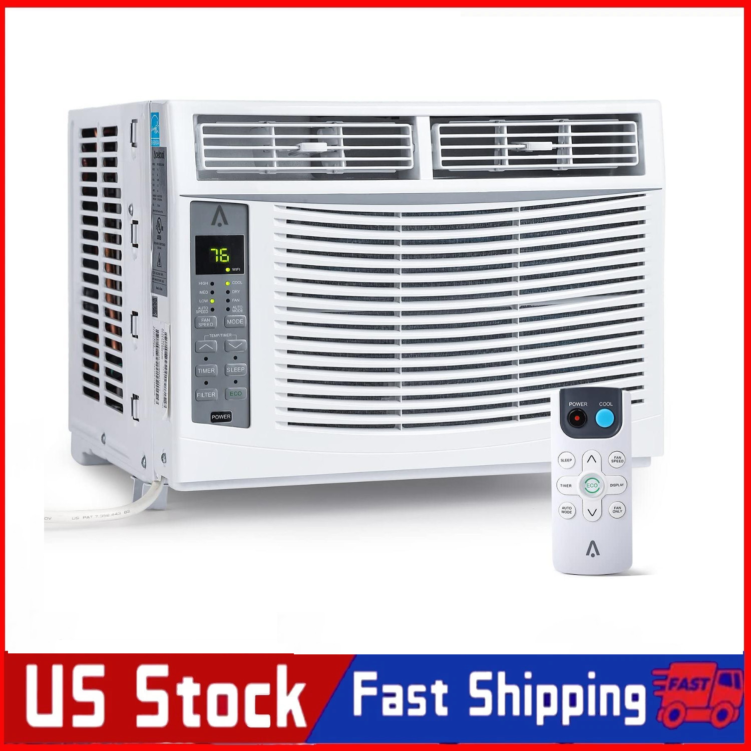 🚩6000 BTU Window Air Conditioner Cools 250 Sq.Ft Window AC Unit with Remote 115