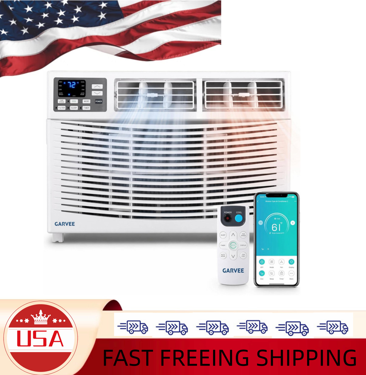 Window Air Conditioner and Heater Combo, 18000 BTU Smart WiFi Voice Control AC U