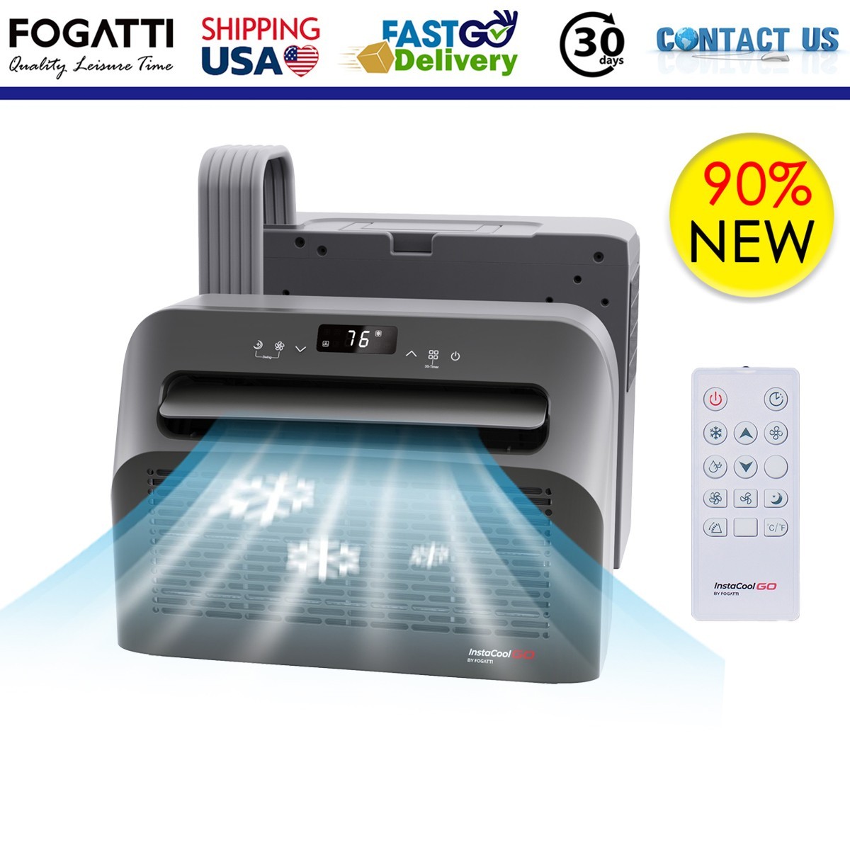 FOGATTI RV Windows Air Conditioner 6,500 BTU 110-120V 4-in-1 U Shaped RV AC Unit