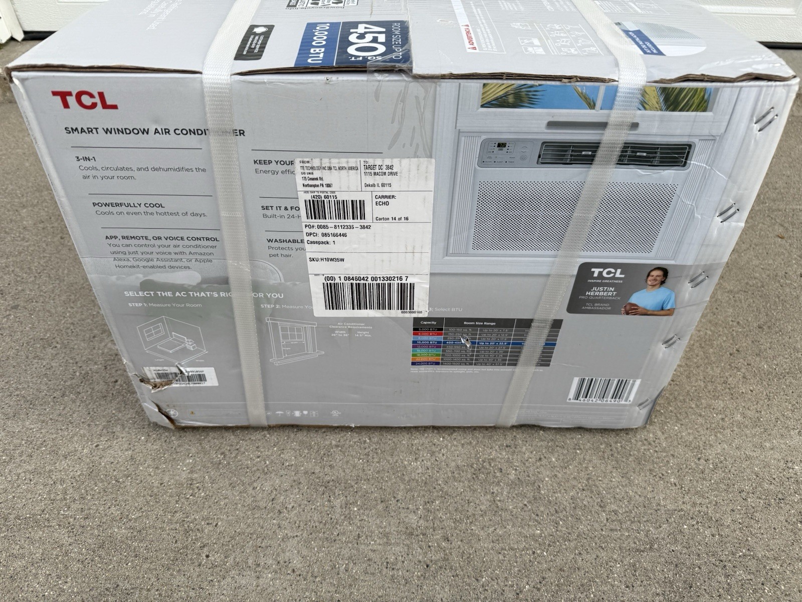 TCL H10W35W 10000 BTU Smart Window Air Conditioner with Remote 450 Sq. Ft. NEW