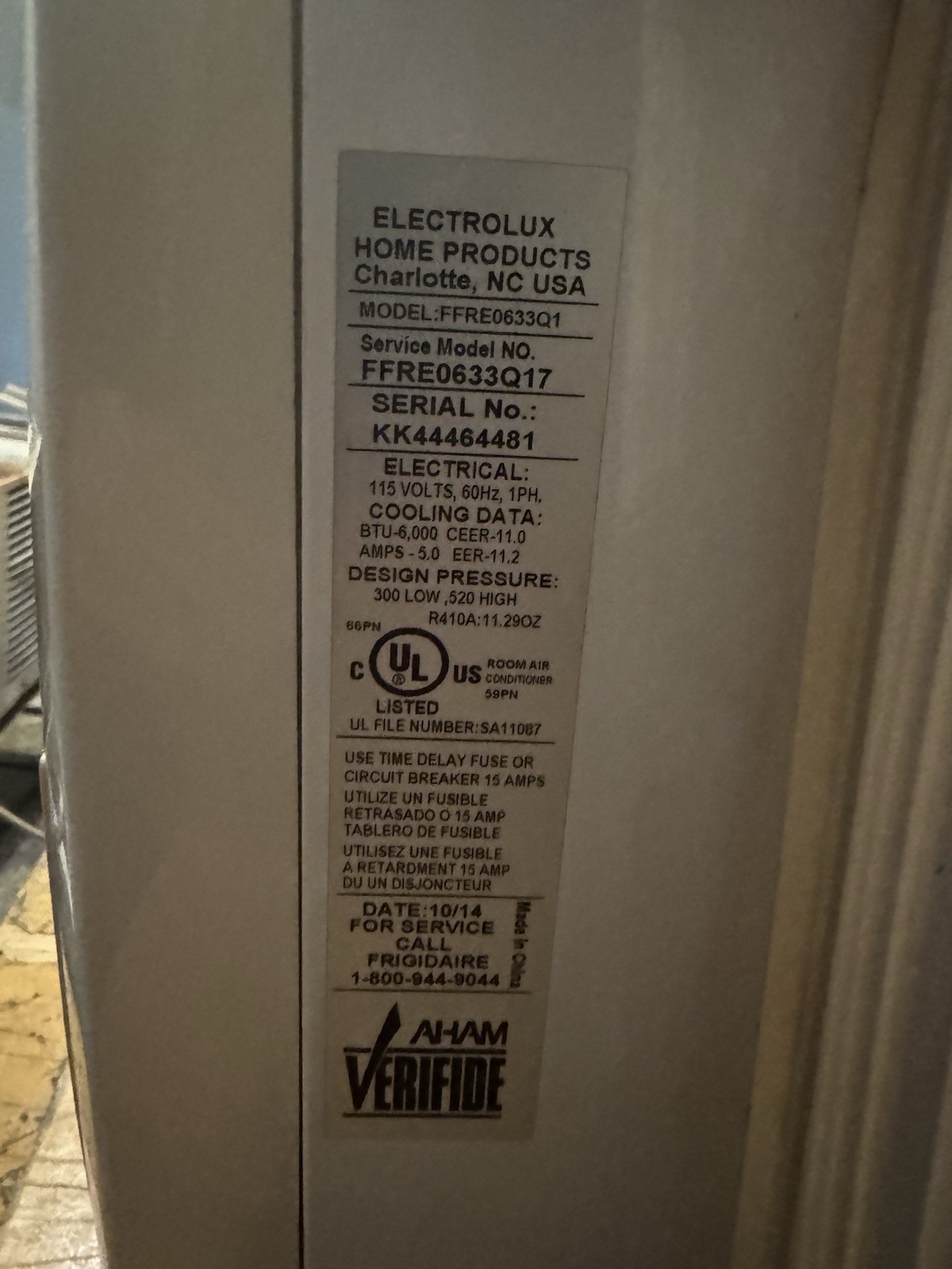 Frigidaire 6000 BTU Window Air Conditioner, 250 Sq Ft Compact Room Home AC Unit