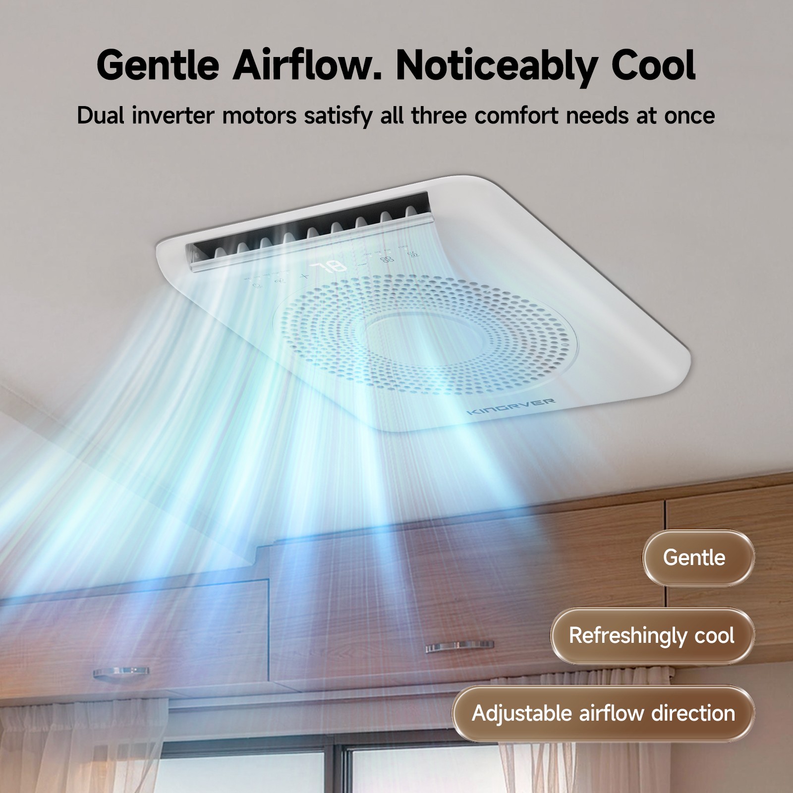 Duct & Non‑Duct Rooftop RV Air Conditioner 18,000 BTU Cooling for 28-36 ft RVs