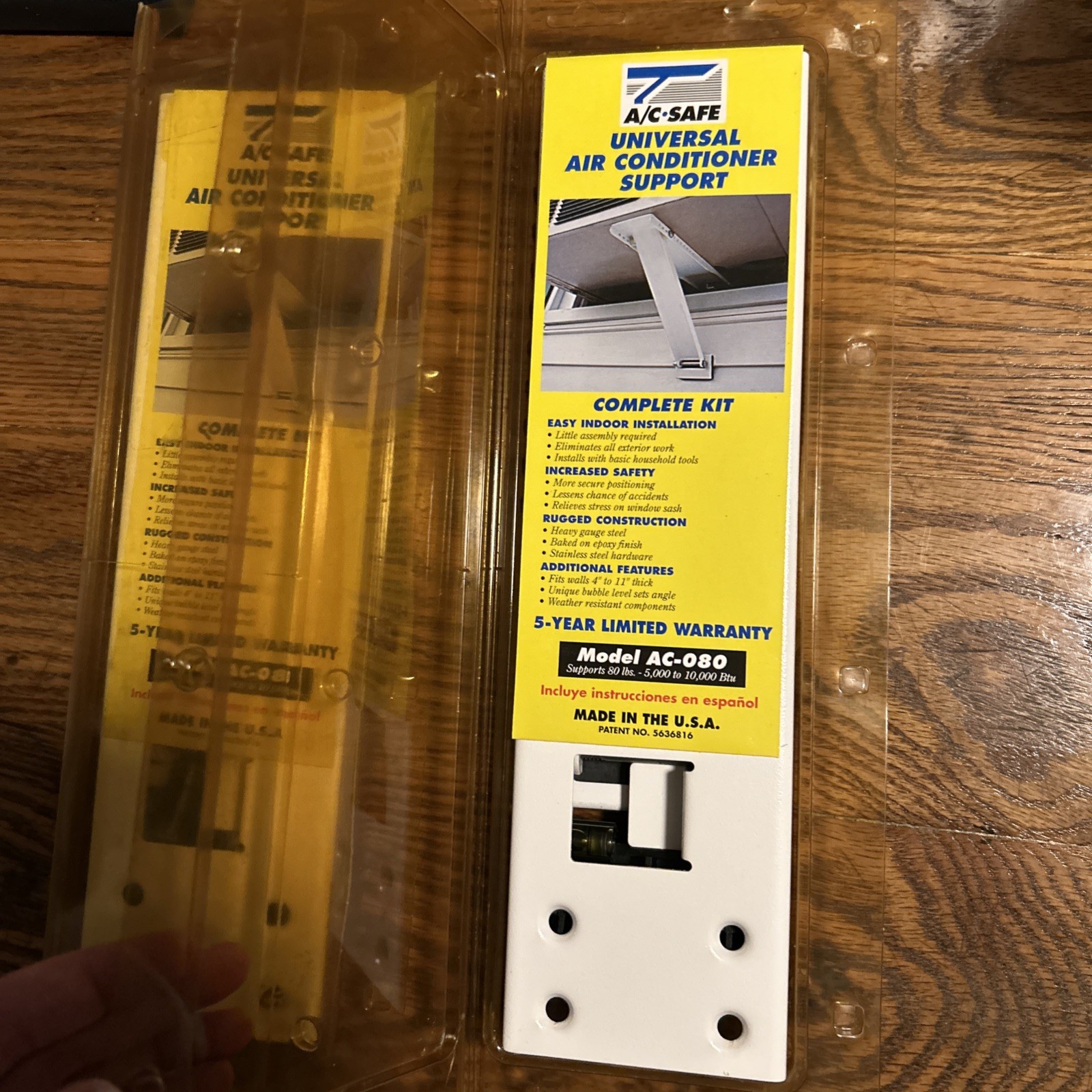 2 New Old Stock AC-SAFE UNIVERSAL AIR CONDITIONER SUPPORT AC-080 BRACKET USA
