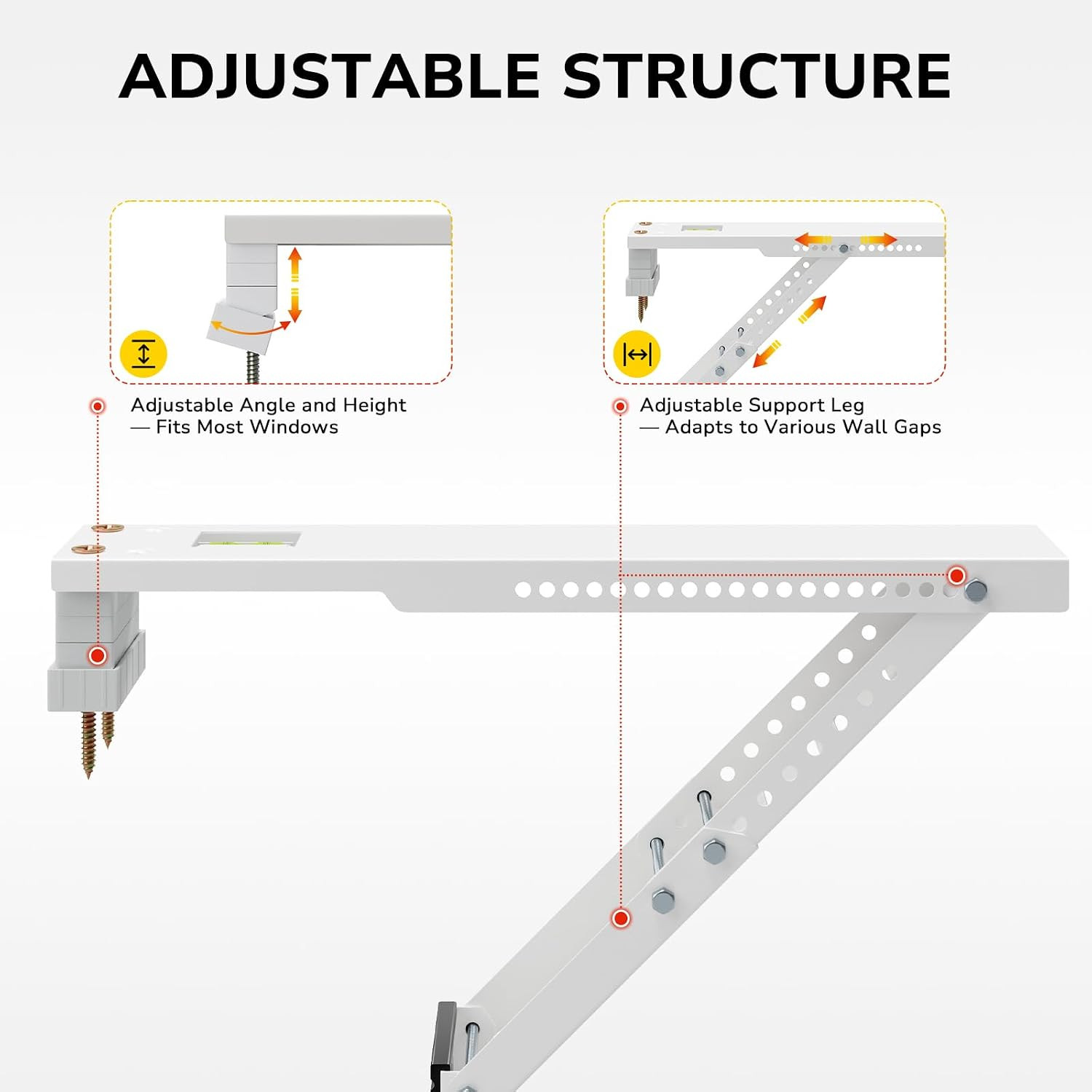 AC Window Air Conditioner Support Bracket, Universal AC Support Bracket for 12,0