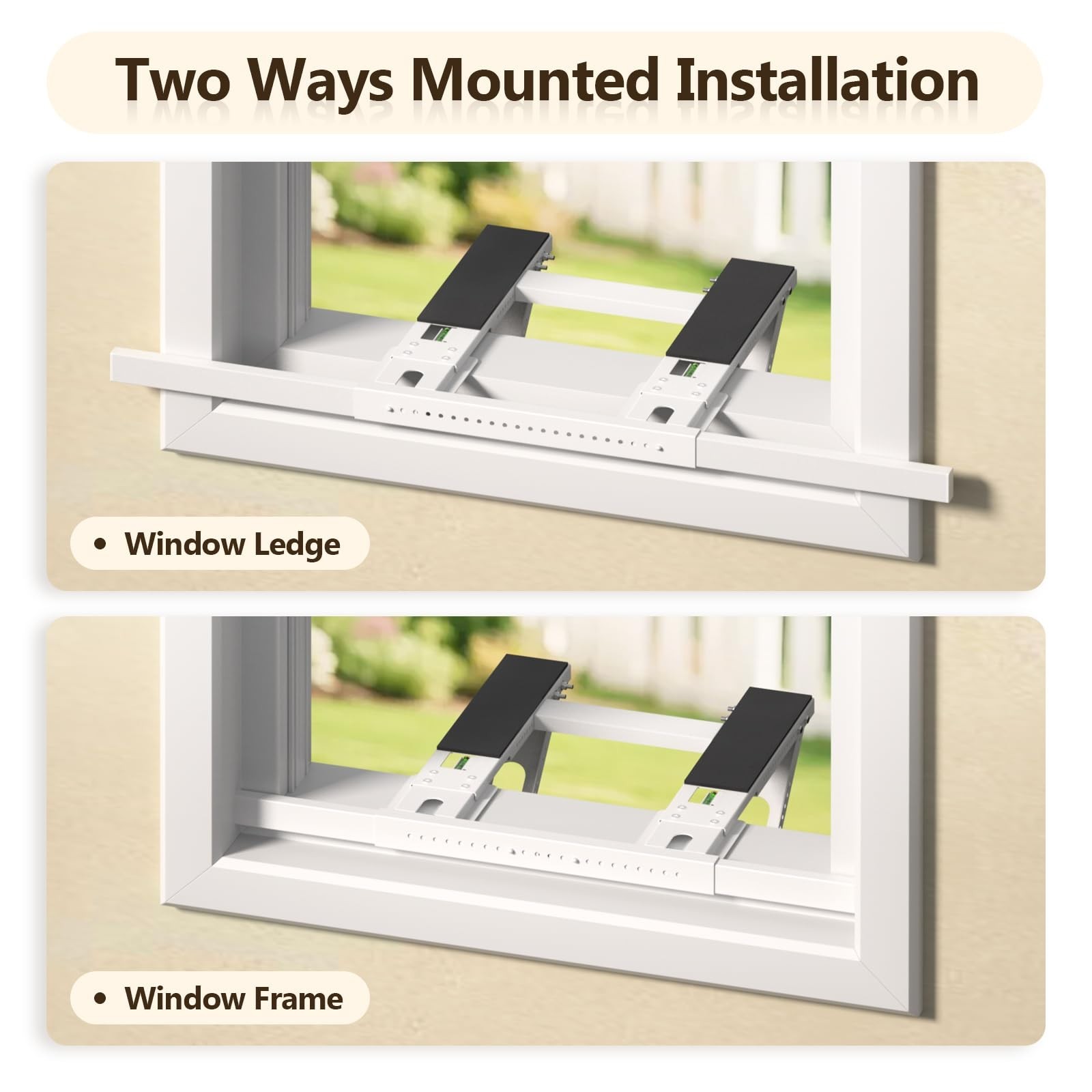 Heavy Duty Window AC Support Bracket – No Drill, Fits Single/Double-Hung Windows