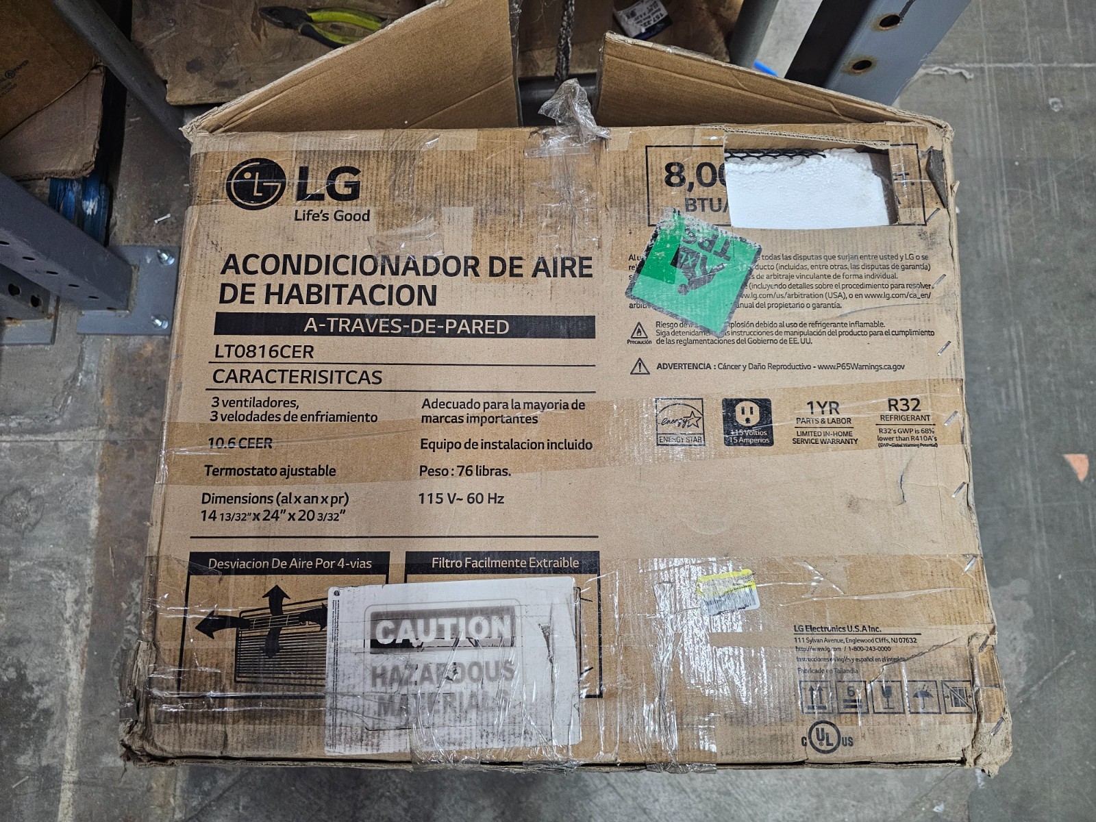 LG LT0816CER 8000 BTU Through Wall Air Conditioner, for Rooms up to 330 Sq. Ft.