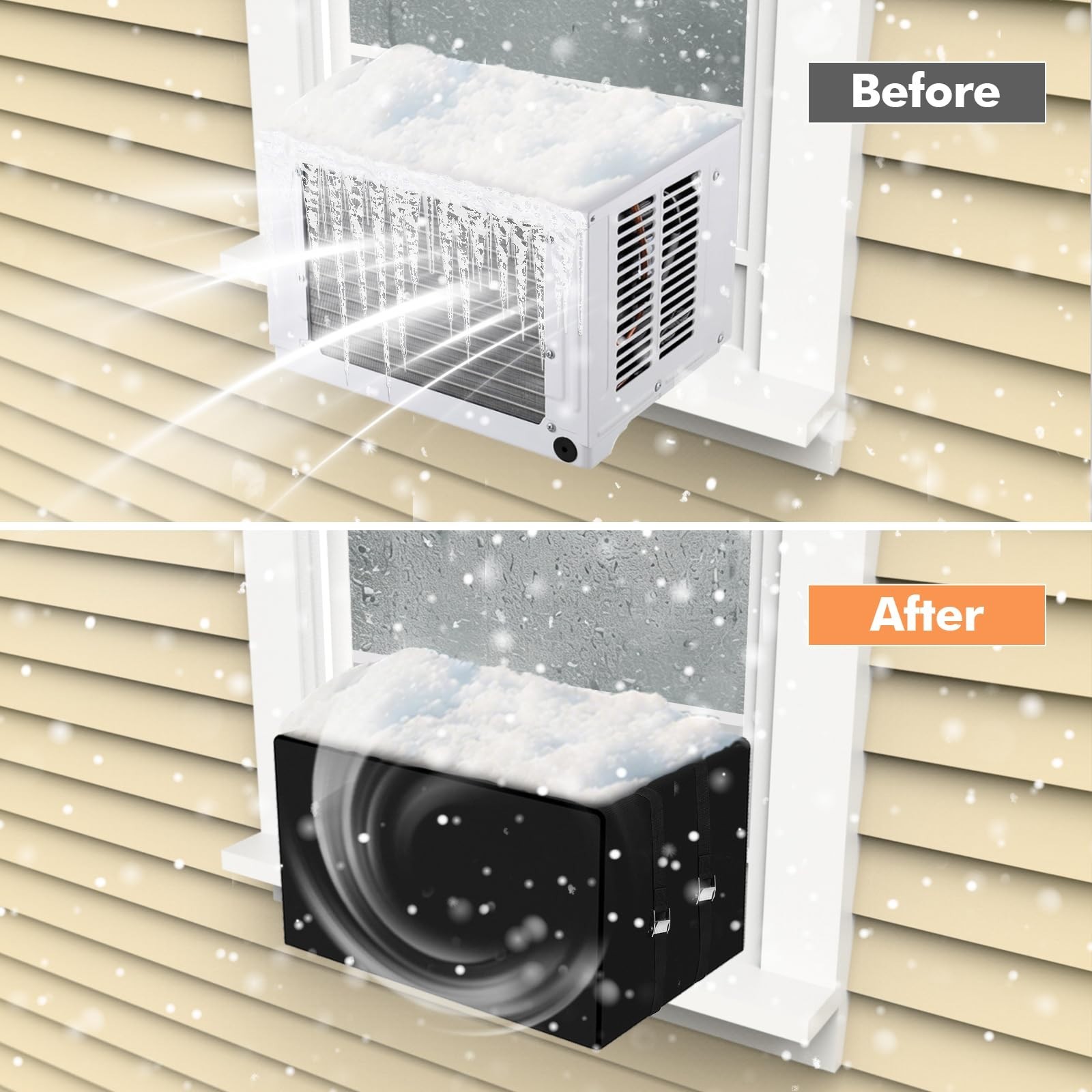 Winter Insulation Cover for Window Air Conditioner – Waterproof, Windproof, 21″x