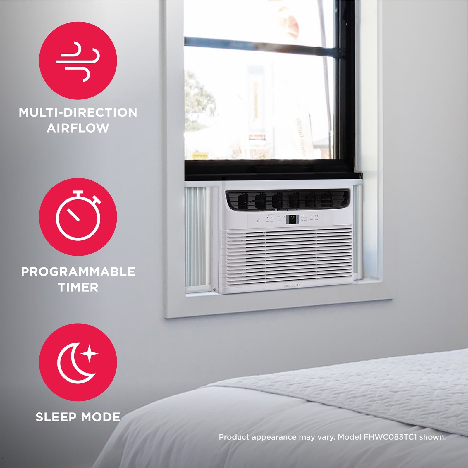 6,000 BTU Window Air Conditioner, 250 Sq. Ft., 3-Speeds White FHWC063TC1