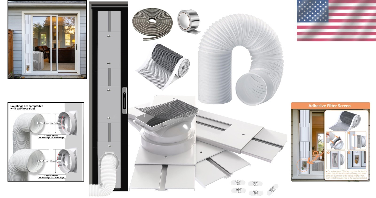 Energy-Saving Portable AC Vent Kit with Filter Screen