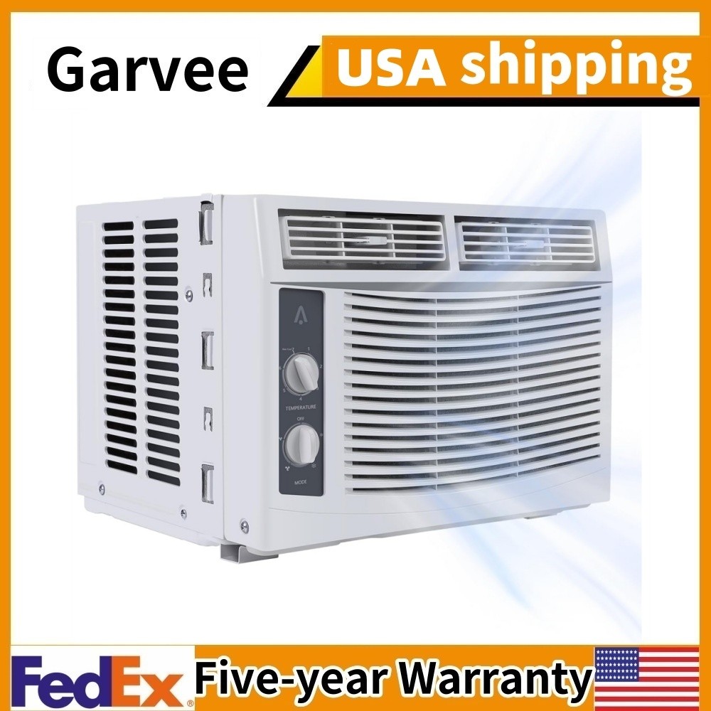 5000 BTU Window Air Conditioner Mechanical Controls Washable Filter 150 Sq Ft