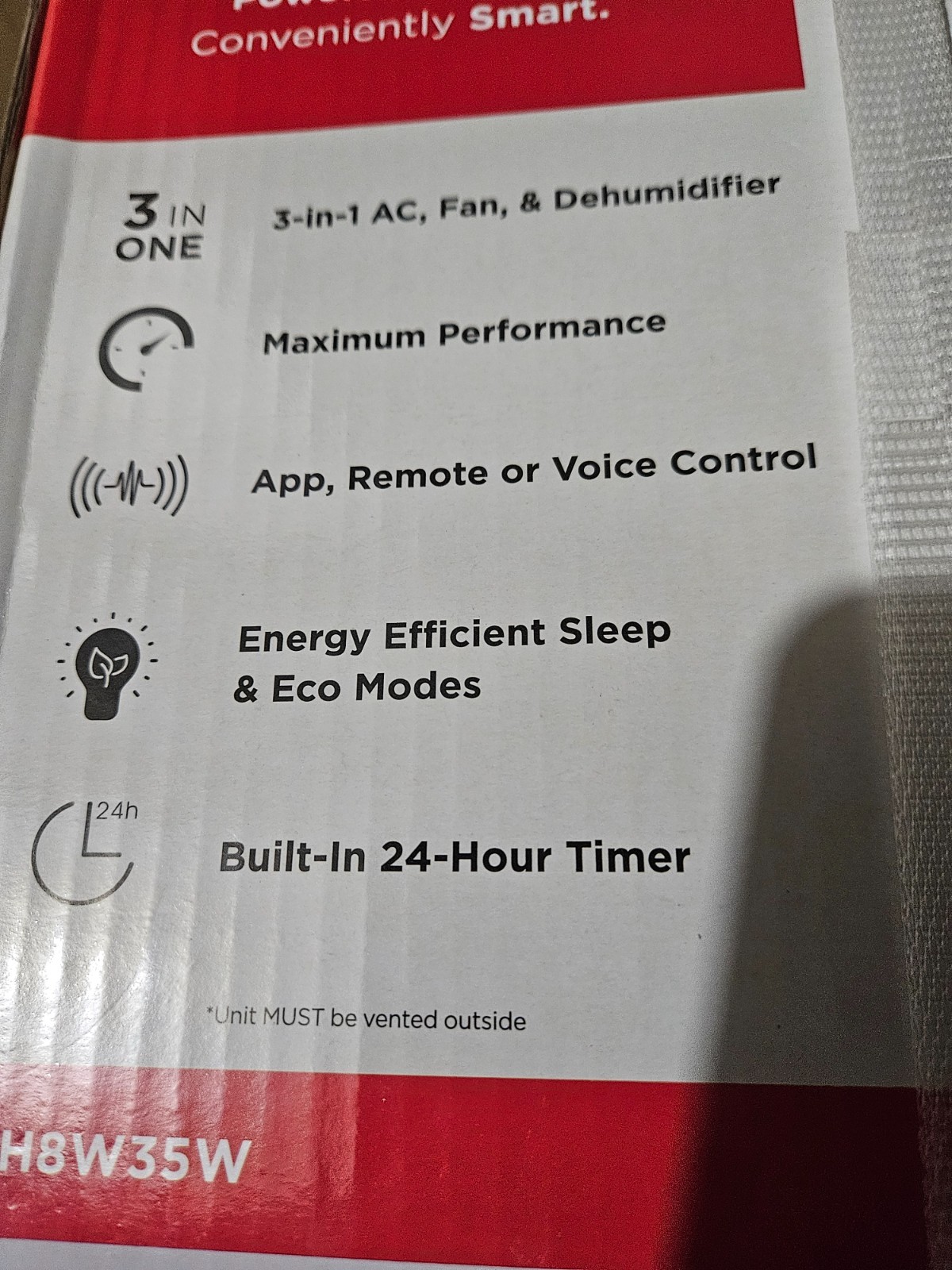 TCL H8W35W 8000 BTU Smart Window Air Conditioner with Remote 350 Sq. Ft. NEW