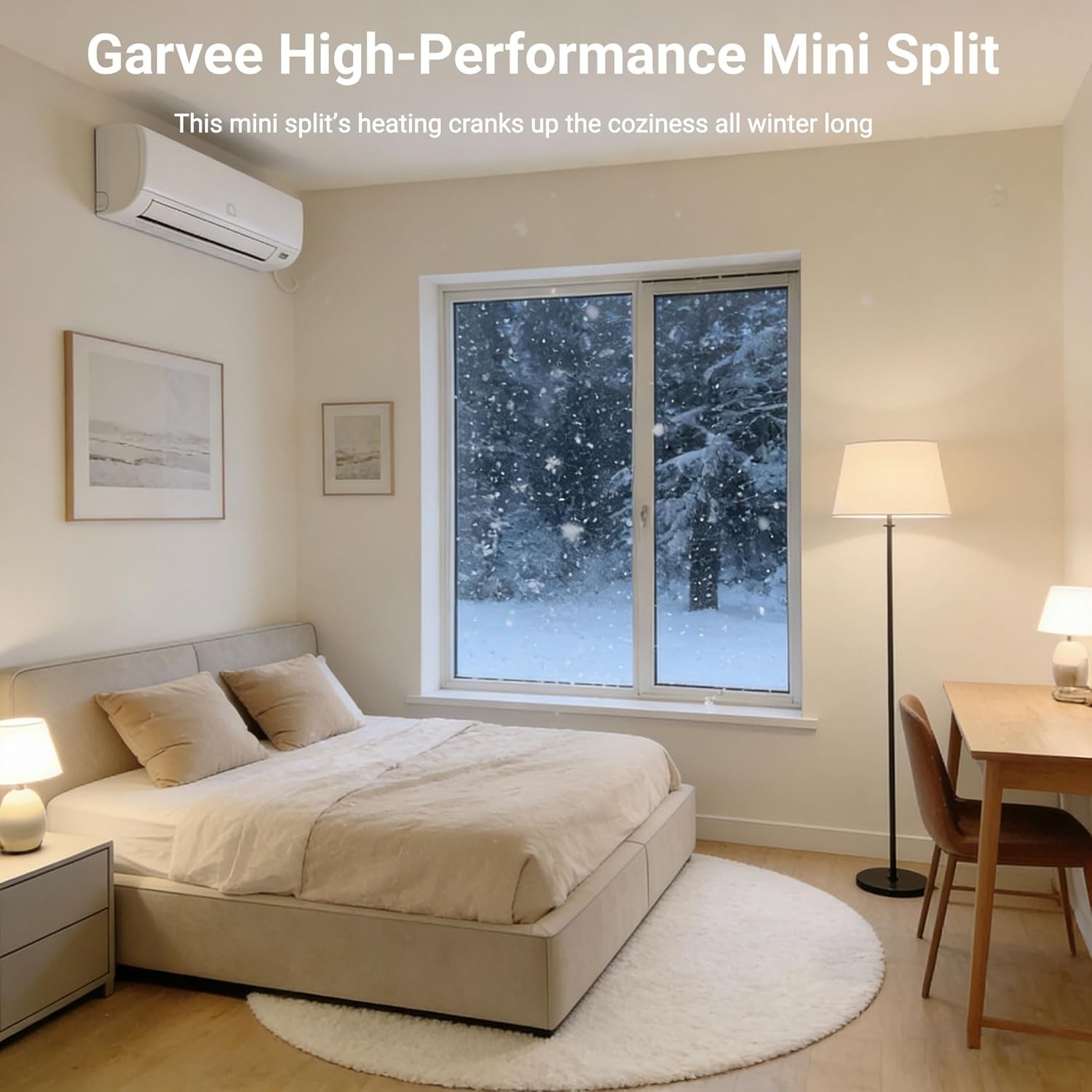 11500 BTU Mini Split Air Conditioner with Heat Pump AC 17 SEER 115V WIFI