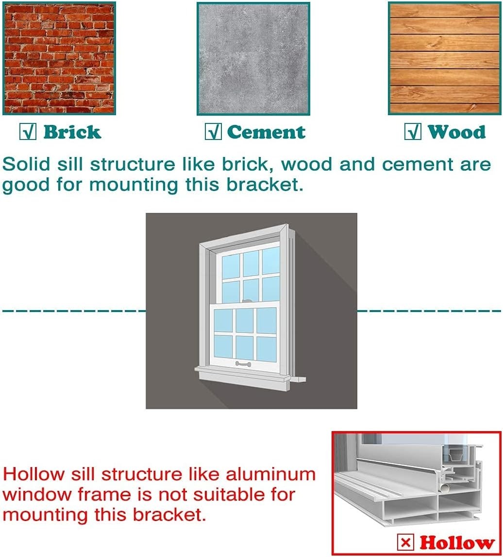 Heavy-Duty Window AC Support Bracket — Supports Up to 85lbs, Easy Indoor Install