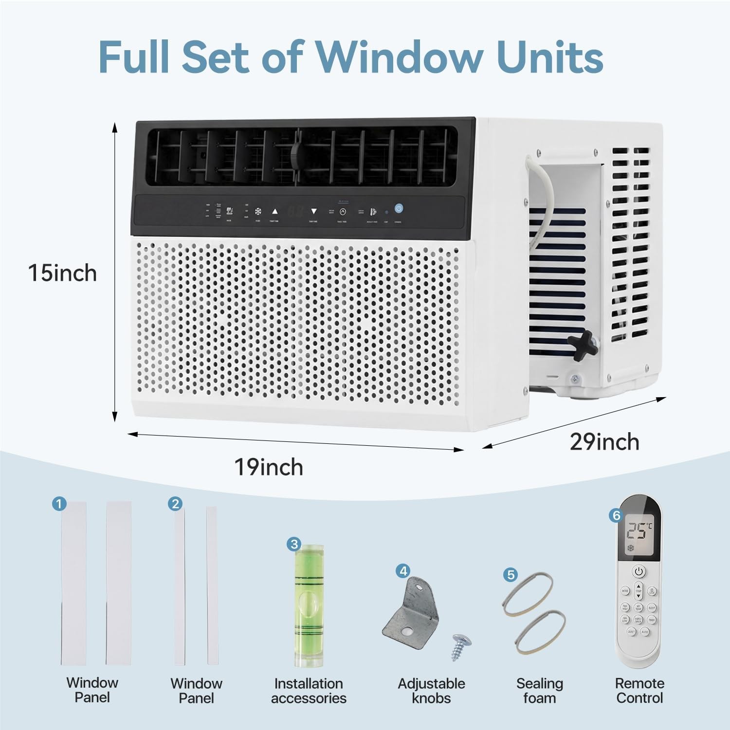10000BTU /12000BTU U-shaped 6-in-1 Window Air Conditioner Cools up to 450 sq.ft