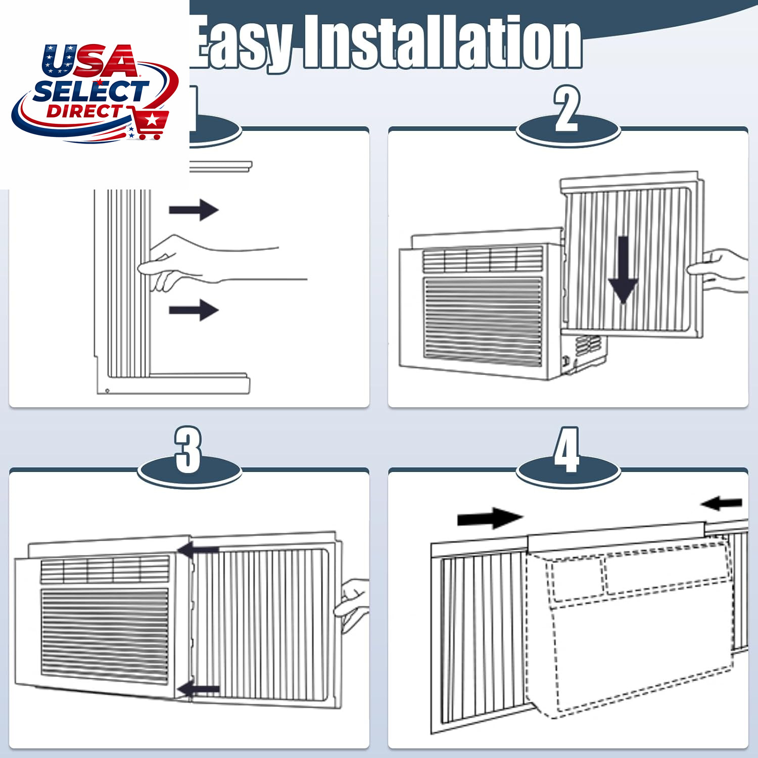 Adjustable AC Insulation Side Panels for 10000 BTU Window Units