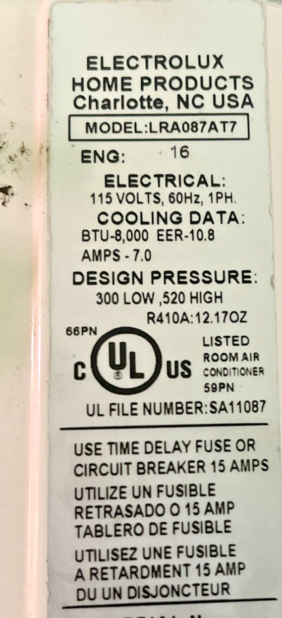 Electrolux Kenmore Air Conditioner 115V 60HZ Front PANEL Part# 5304477070 OEM