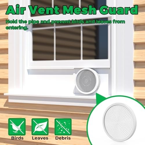 Portable Air Conditioner Window Vent Kit 3 Pcs Adjustable Panels Mesh Bird